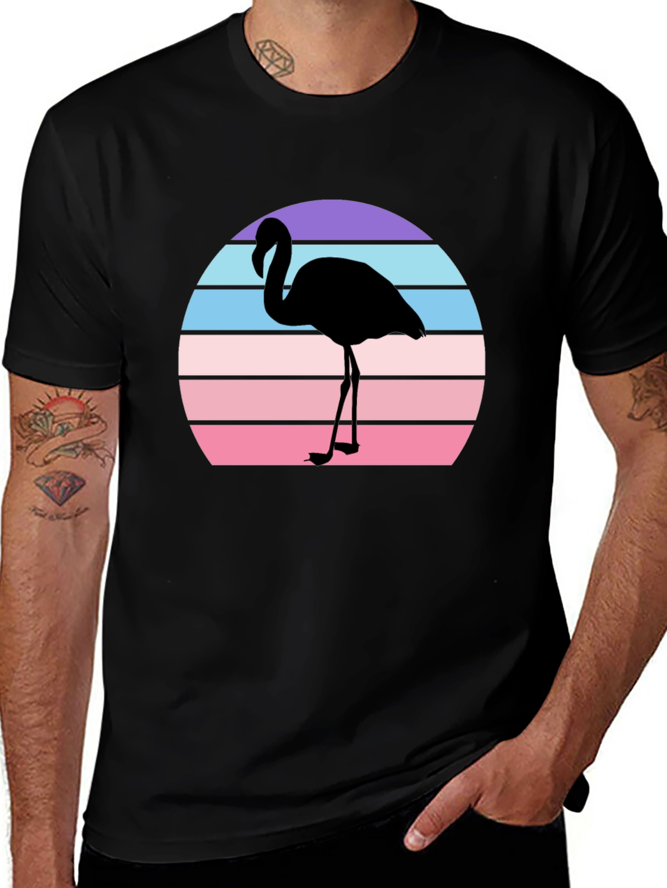 Retro Flamingo T-Shirt - Sunset Graphic Tee