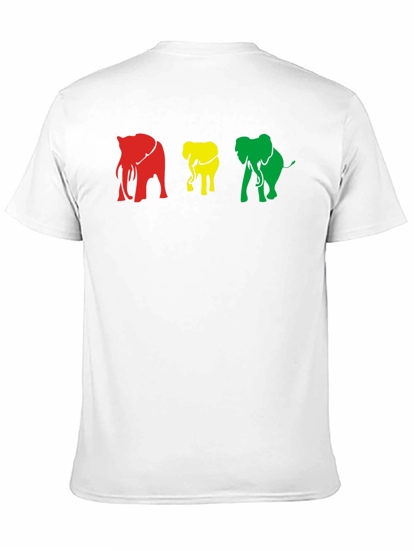Rasta Elephants Graphic Tee - Black Cotton T-Shirt