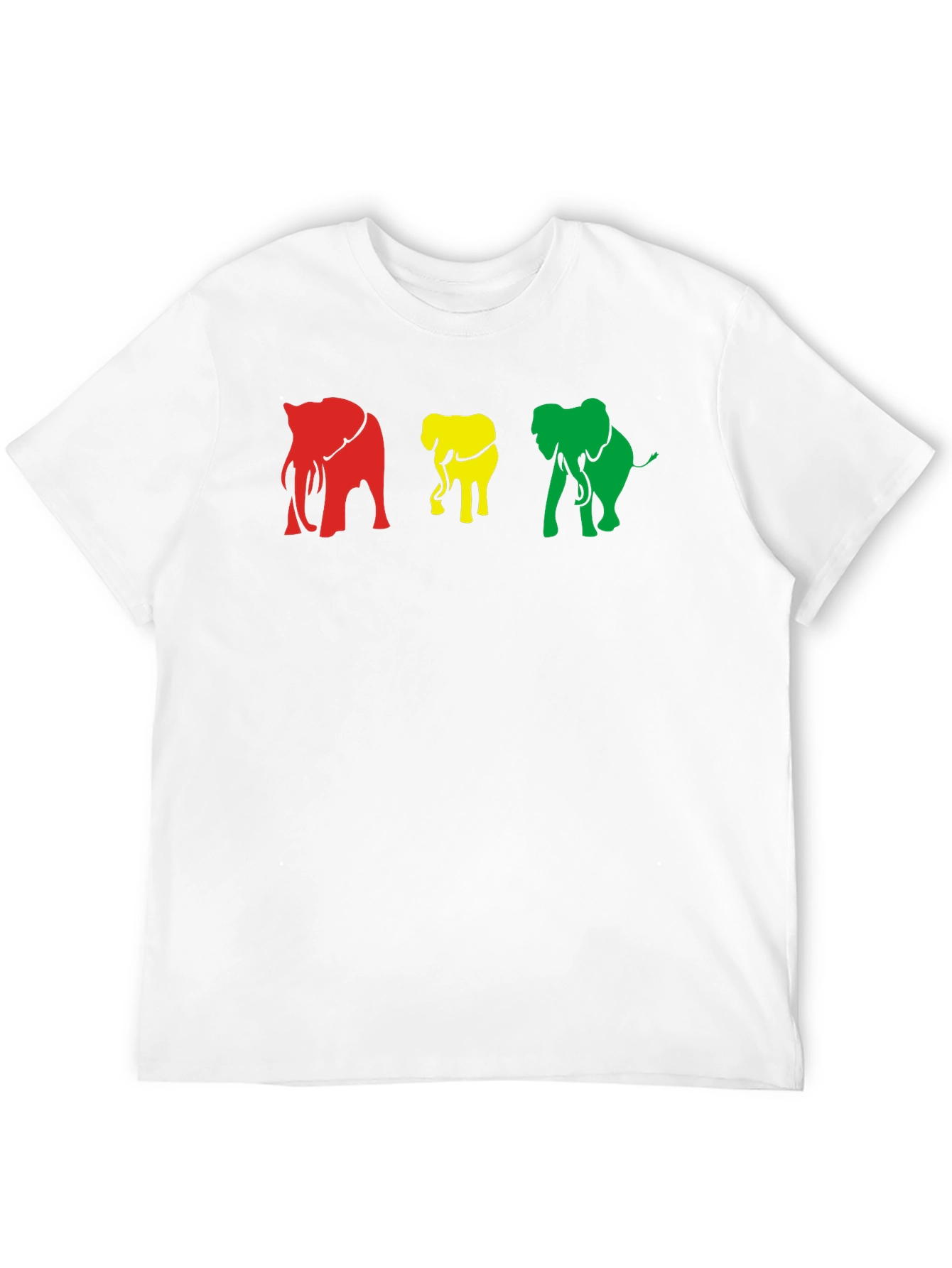 Rasta Elephants Graphic Tee - Black Cotton T-Shirt