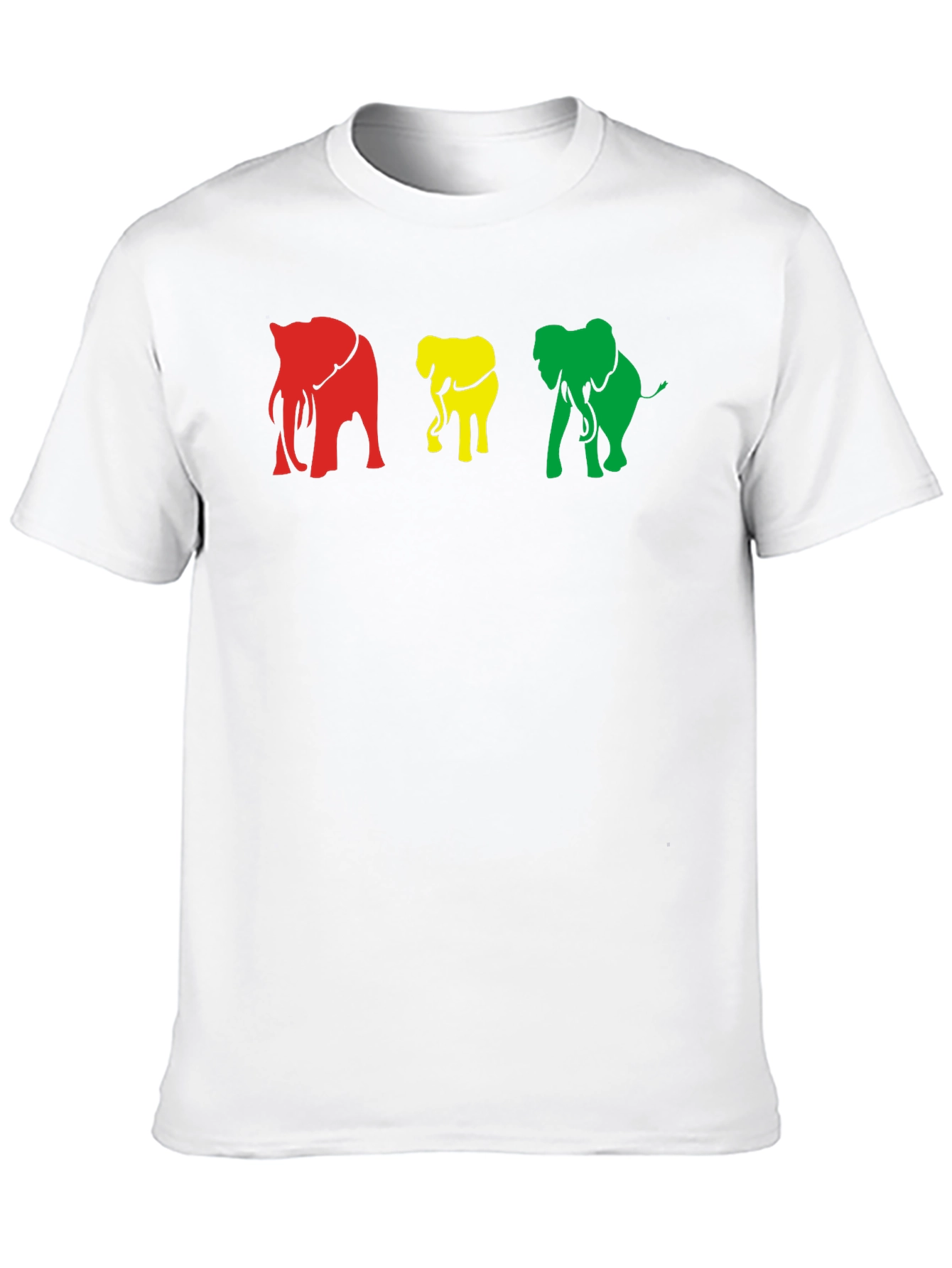 Rasta Elephants Graphic Tee - Black Cotton T-Shirt
