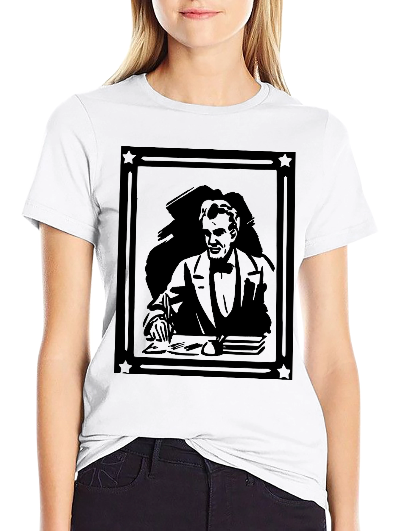 Lincoln Portrait Black Graphic Tee