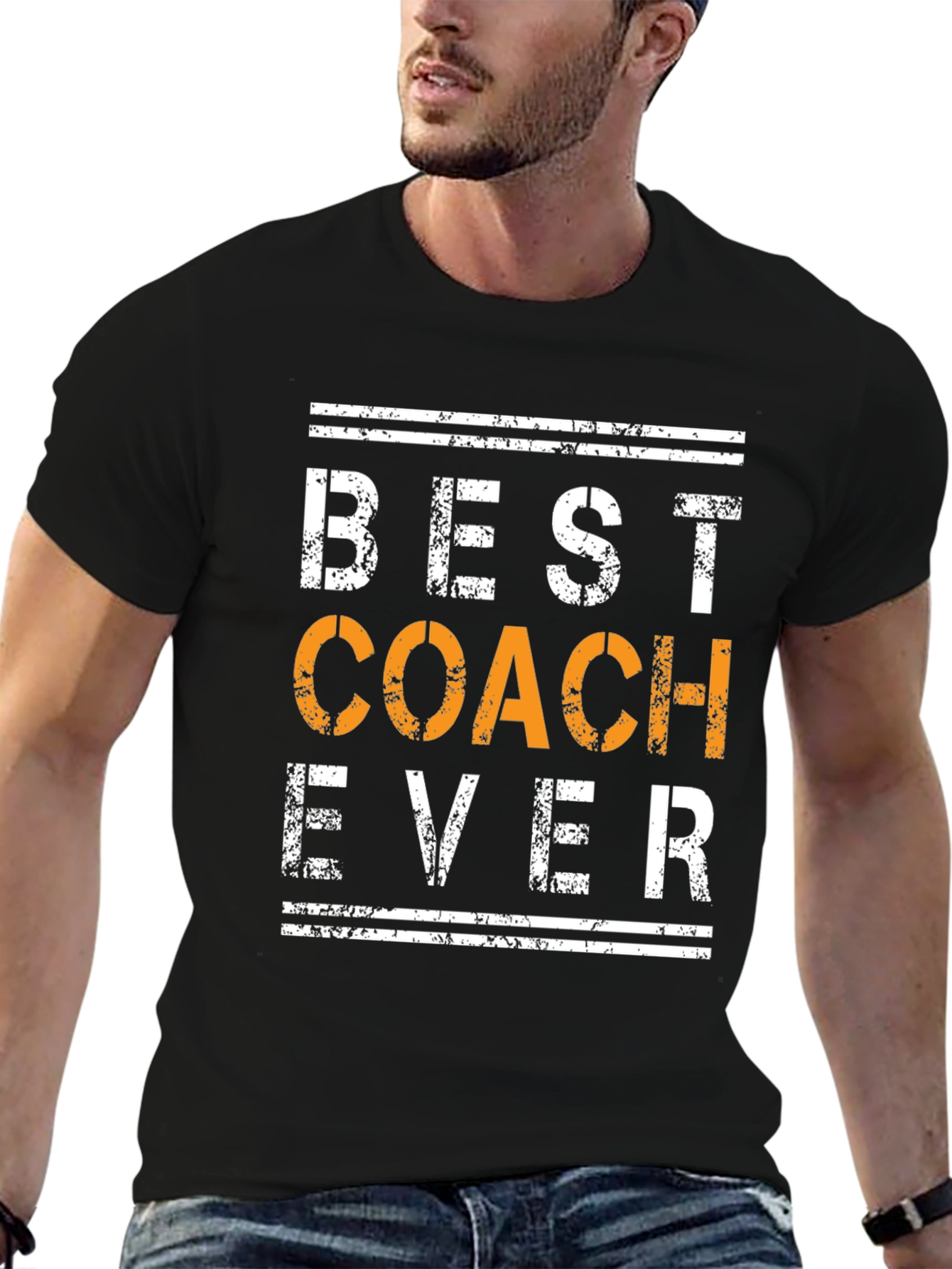 Best Coach Ever Graphic T-Shirt - Black