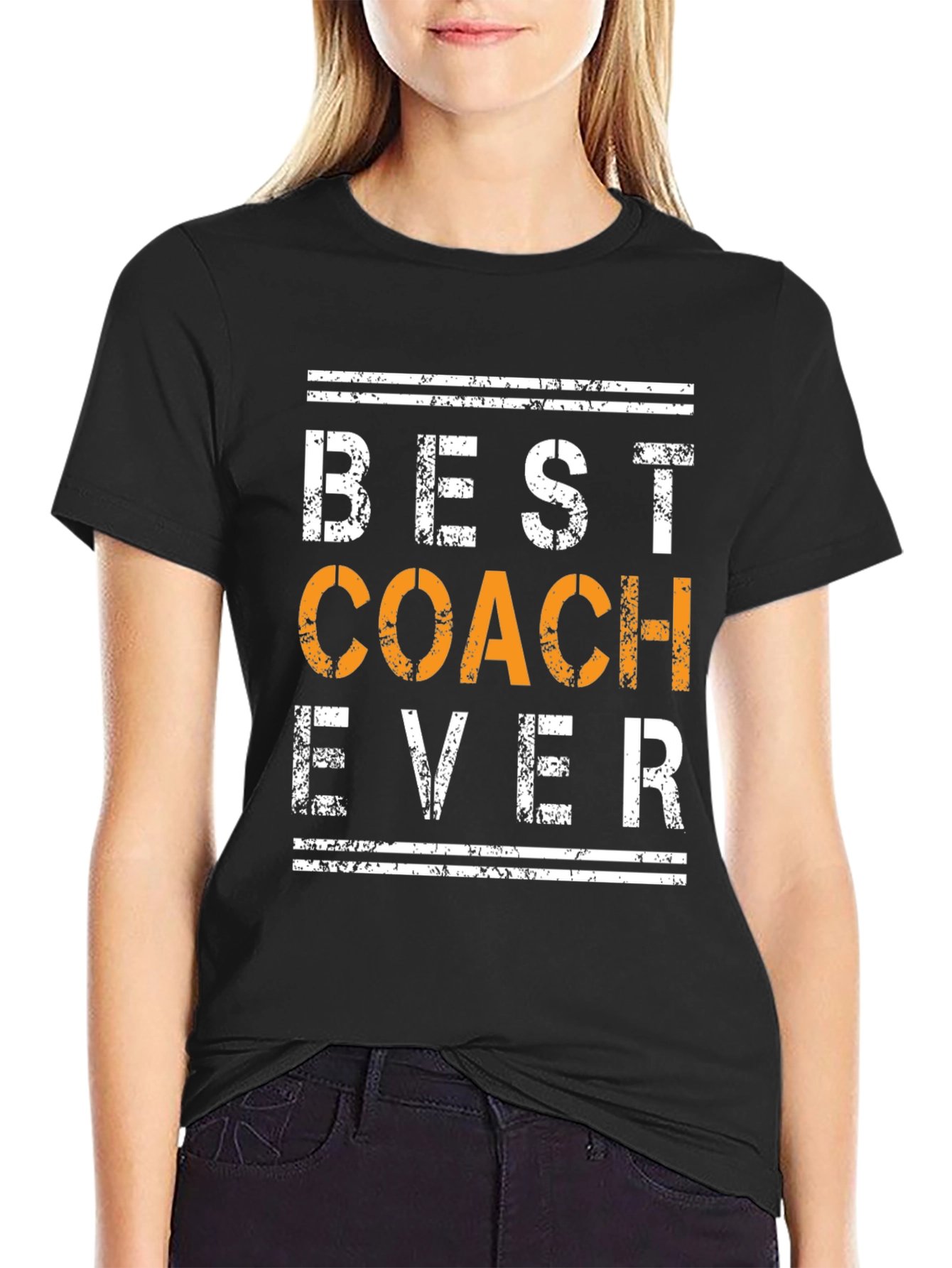 Best Coach Ever Graphic T-Shirt - Black