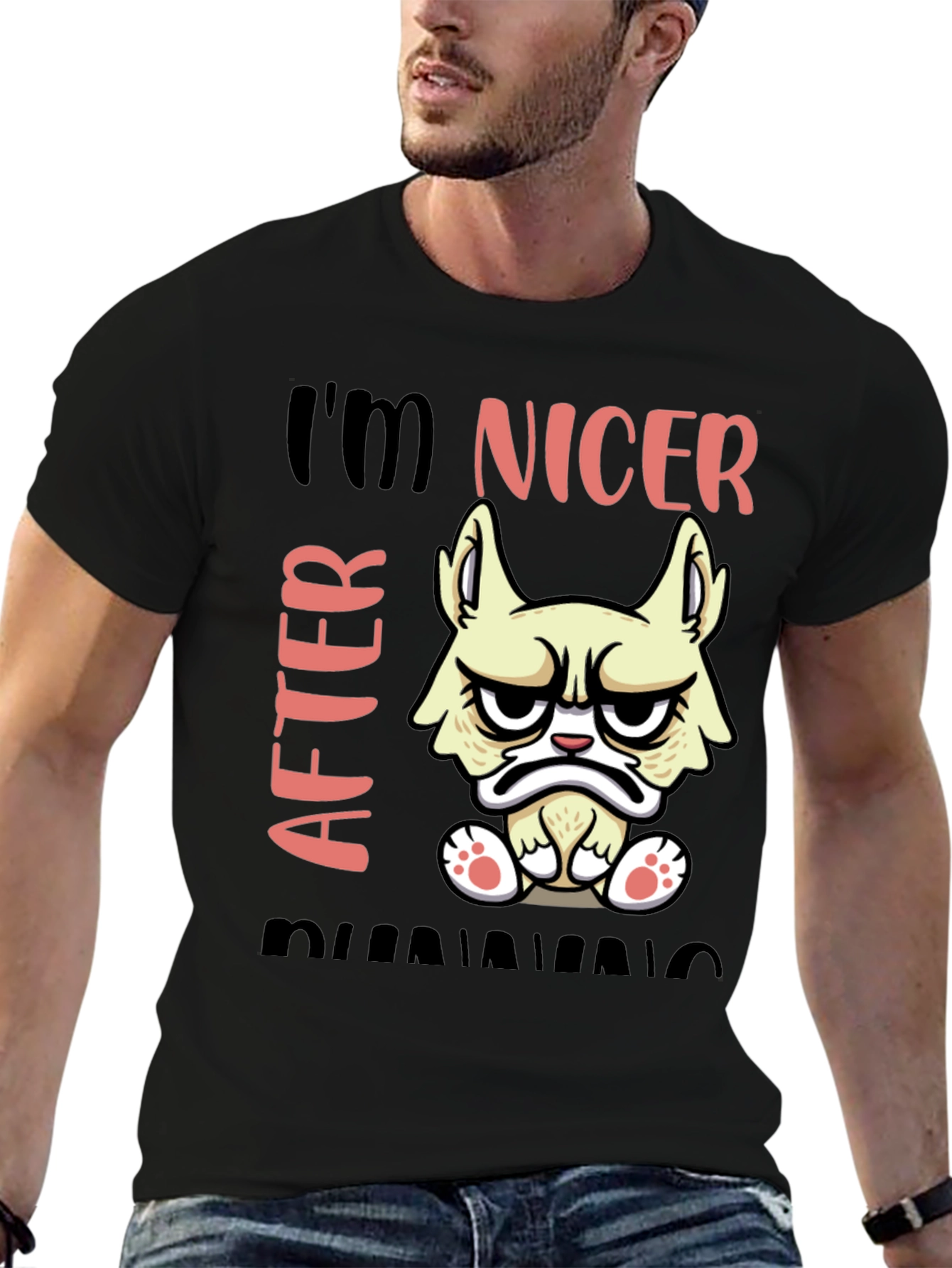 Funny Grumpy Cat T-Shirt - Im Nicer After Running