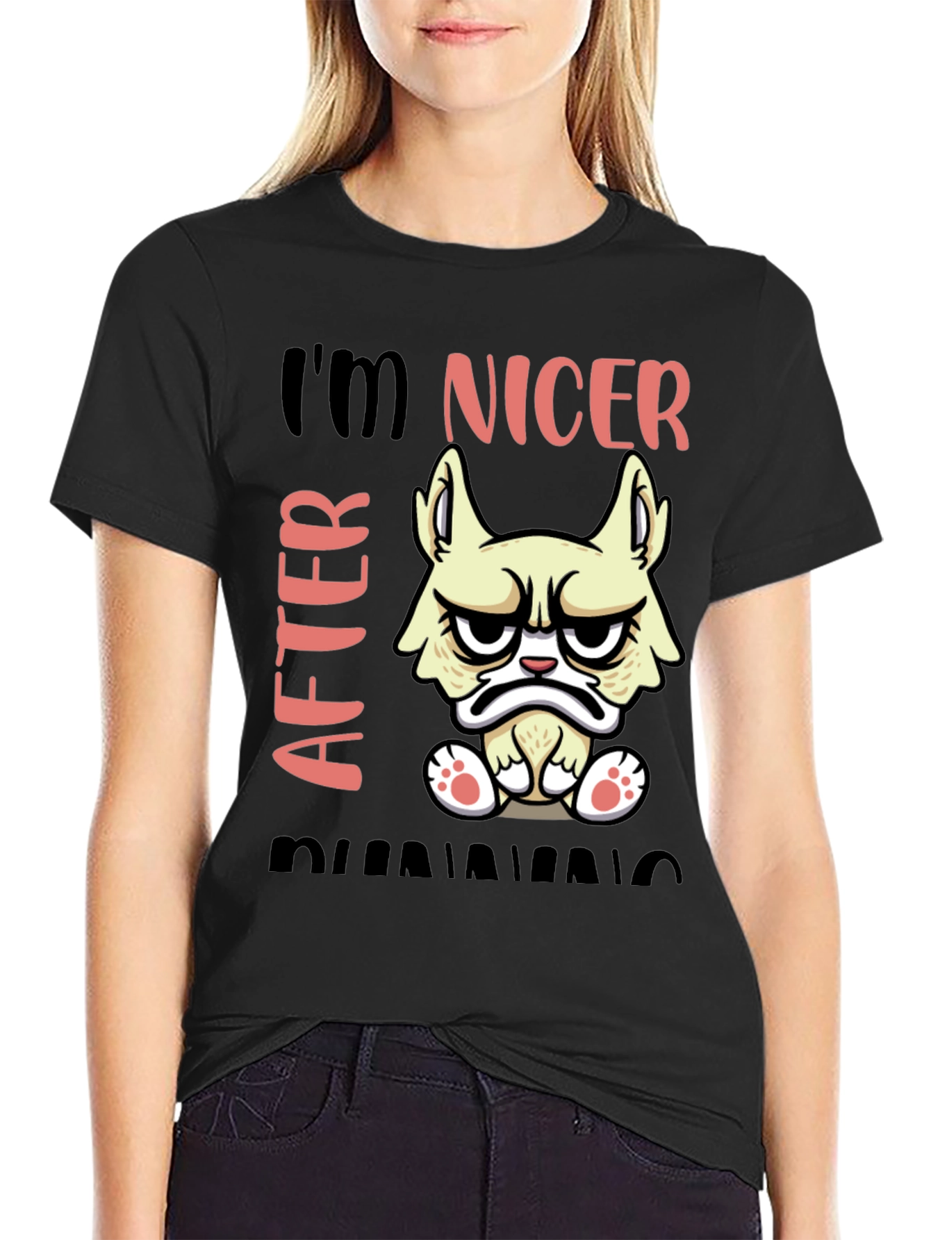 Funny Grumpy Cat T-Shirt - Im Nicer After Running