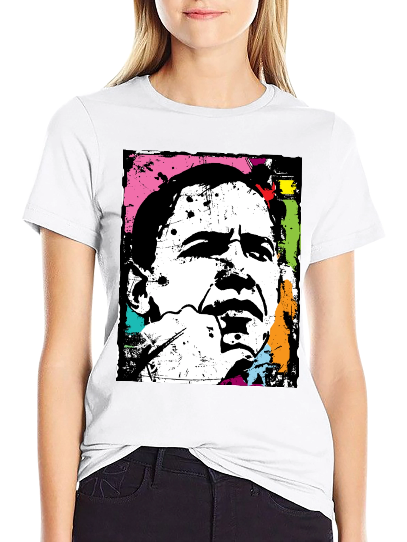 Obama Pop Art Black T-Shirt