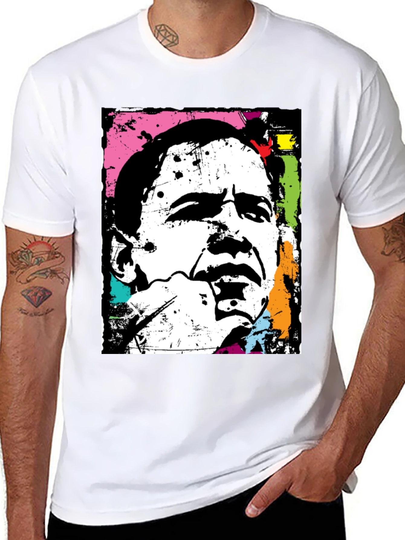 Obama Pop Art Black T-Shirt