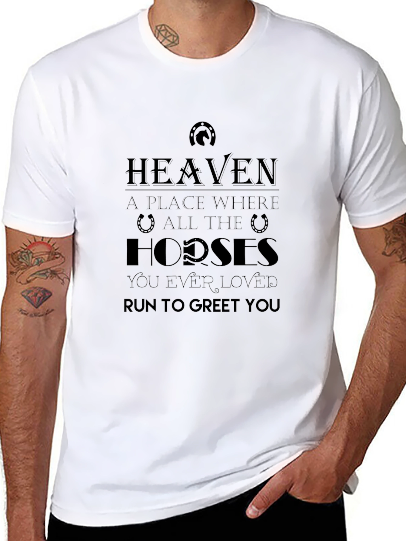Heaven Horses Graphic T-Shirt - Unisex Black Tee
