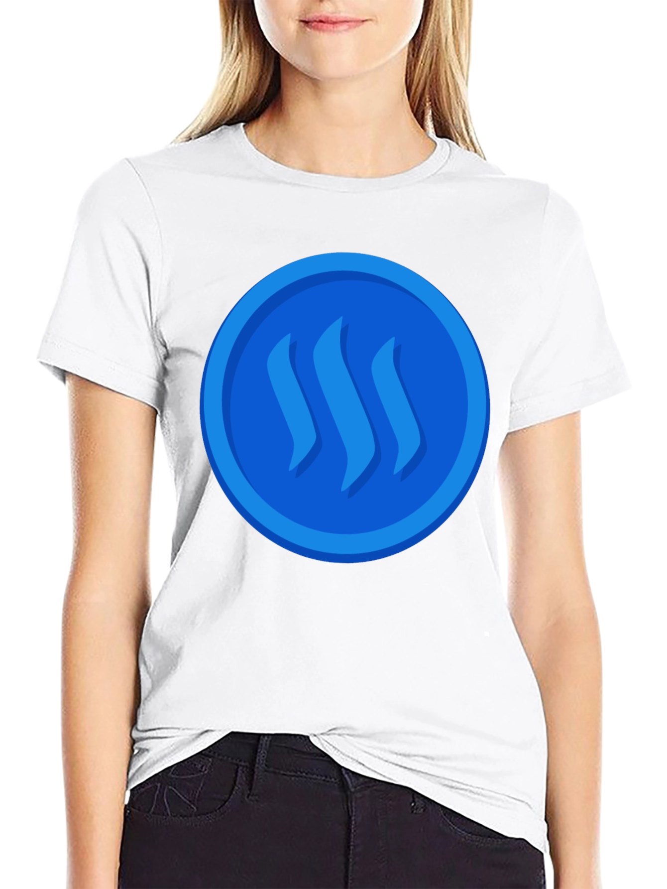 Blue Steem Logo on Black T-Shirt
