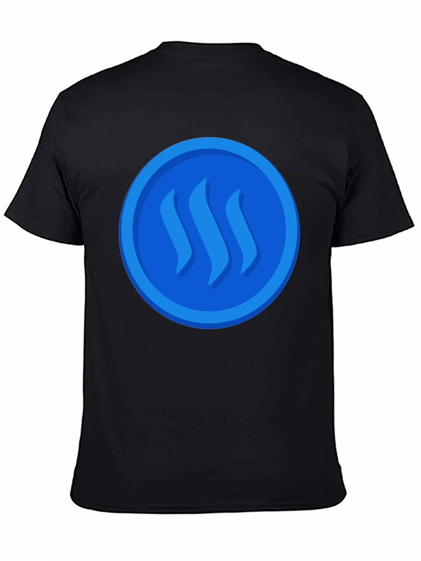 Blue Steem Logo on Black T-Shirt