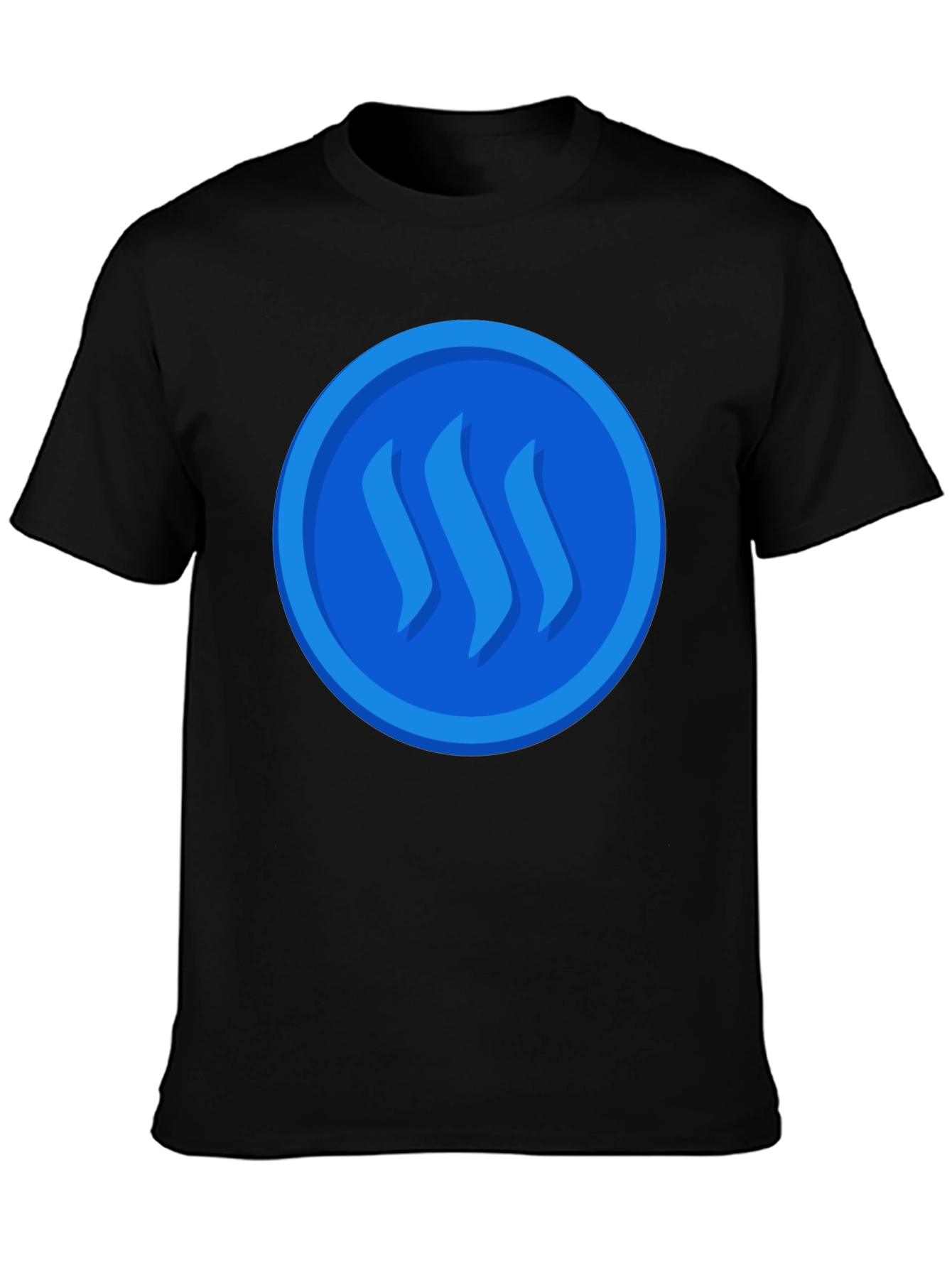 Blue Steem Logo on Black T-Shirt