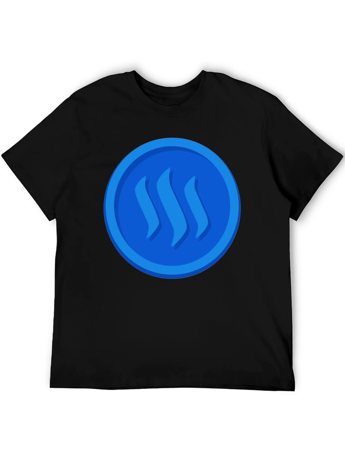 Blue Steem Logo on Black T-Shirt