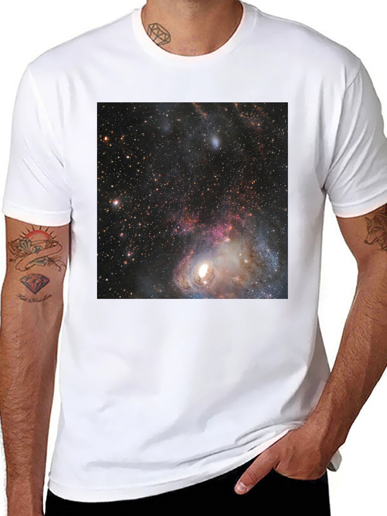 Galaxy Print Black T-Shirt - Space Design Tee