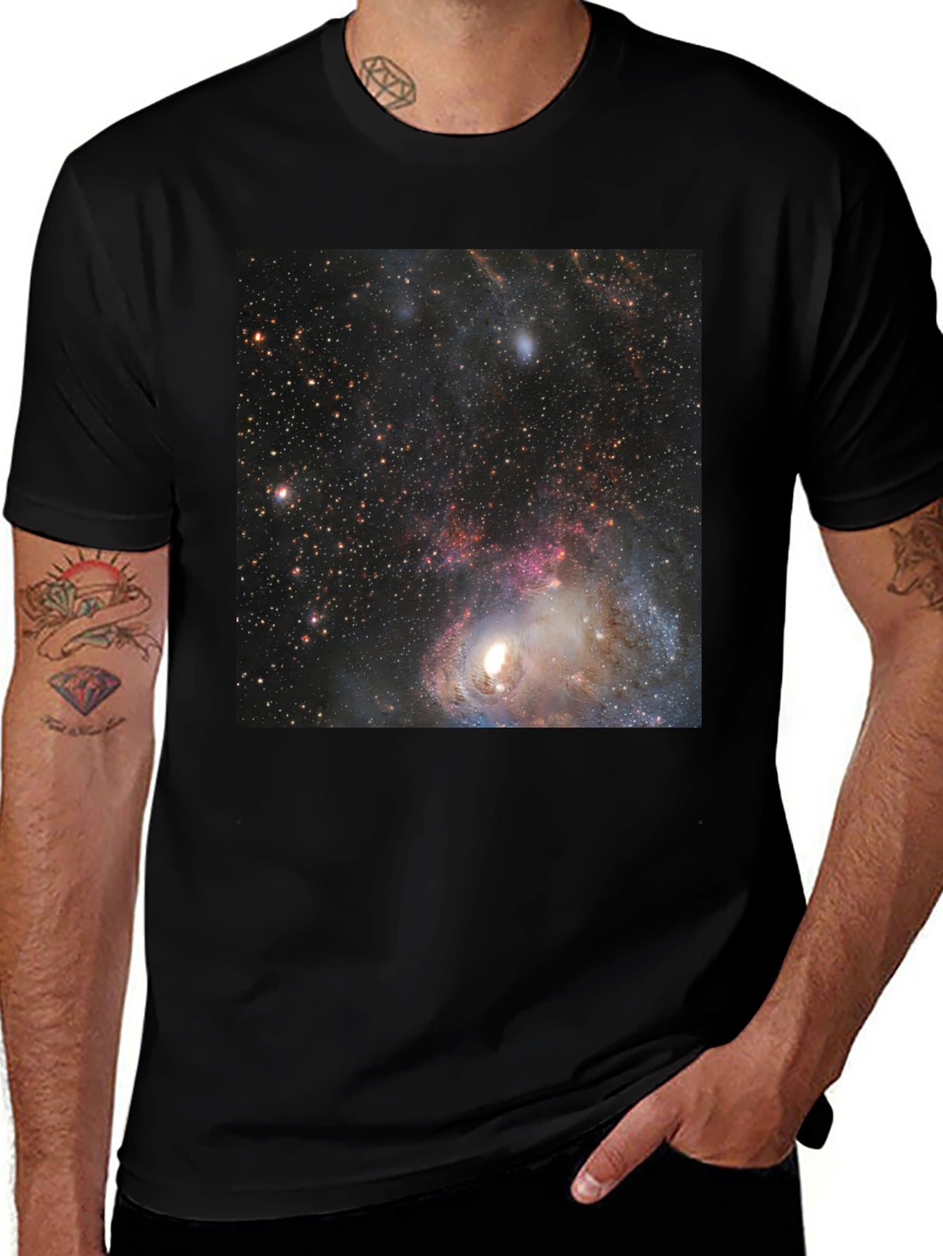 Galaxy Print Black T-Shirt - Space Design Tee