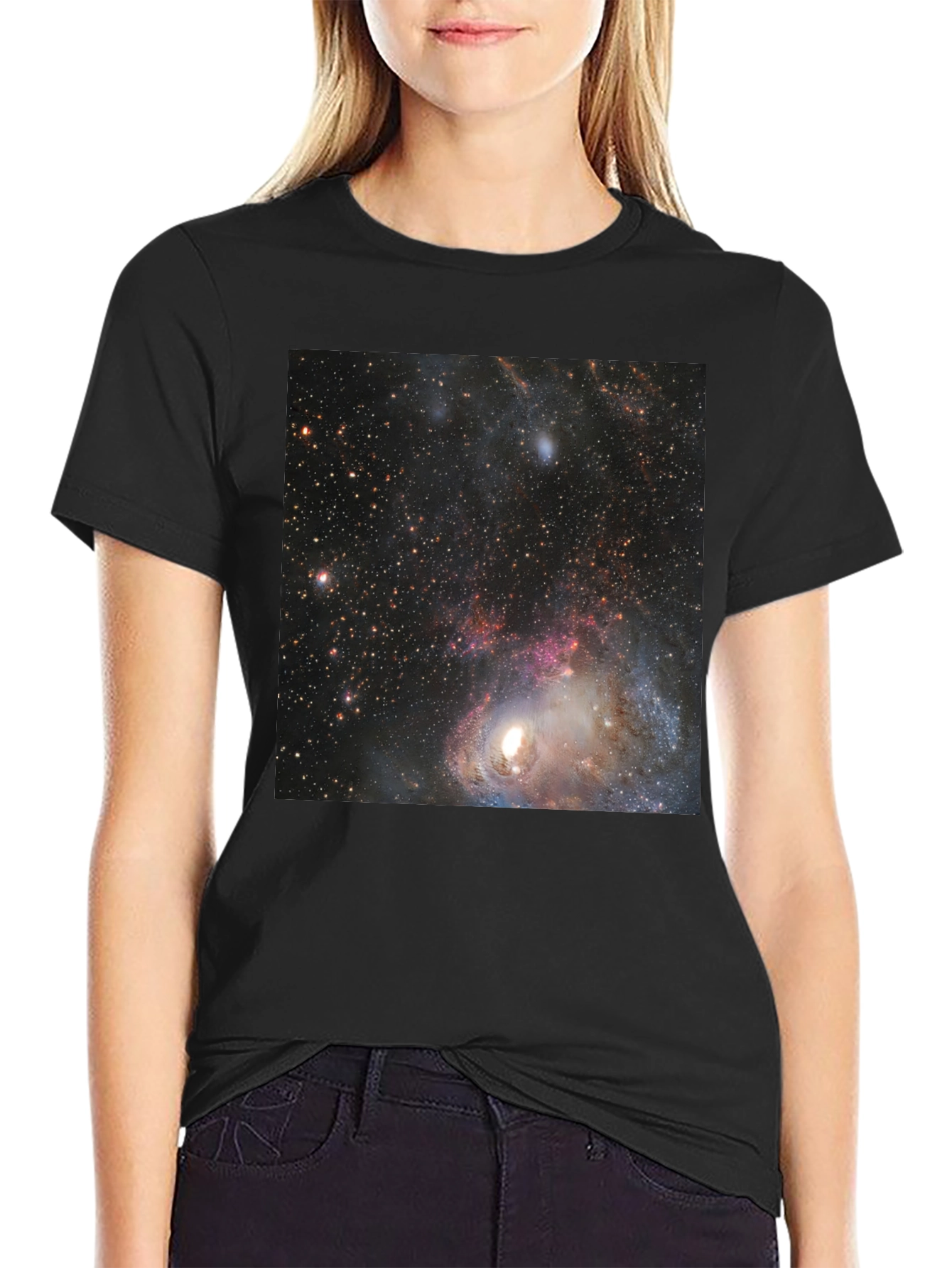 Galaxy Print Black T-Shirt - Space Design Tee