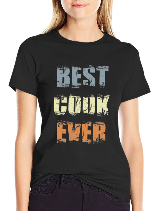 Best Cook Ever Graphic T-Shirt - Black Cotton Tee