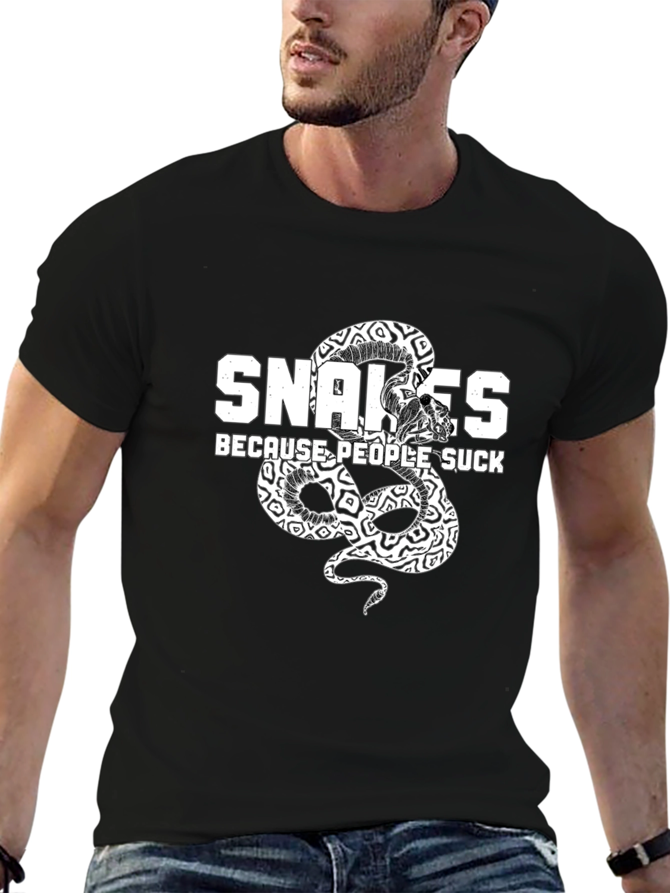 Snakes Because People Suck Graphic Tee