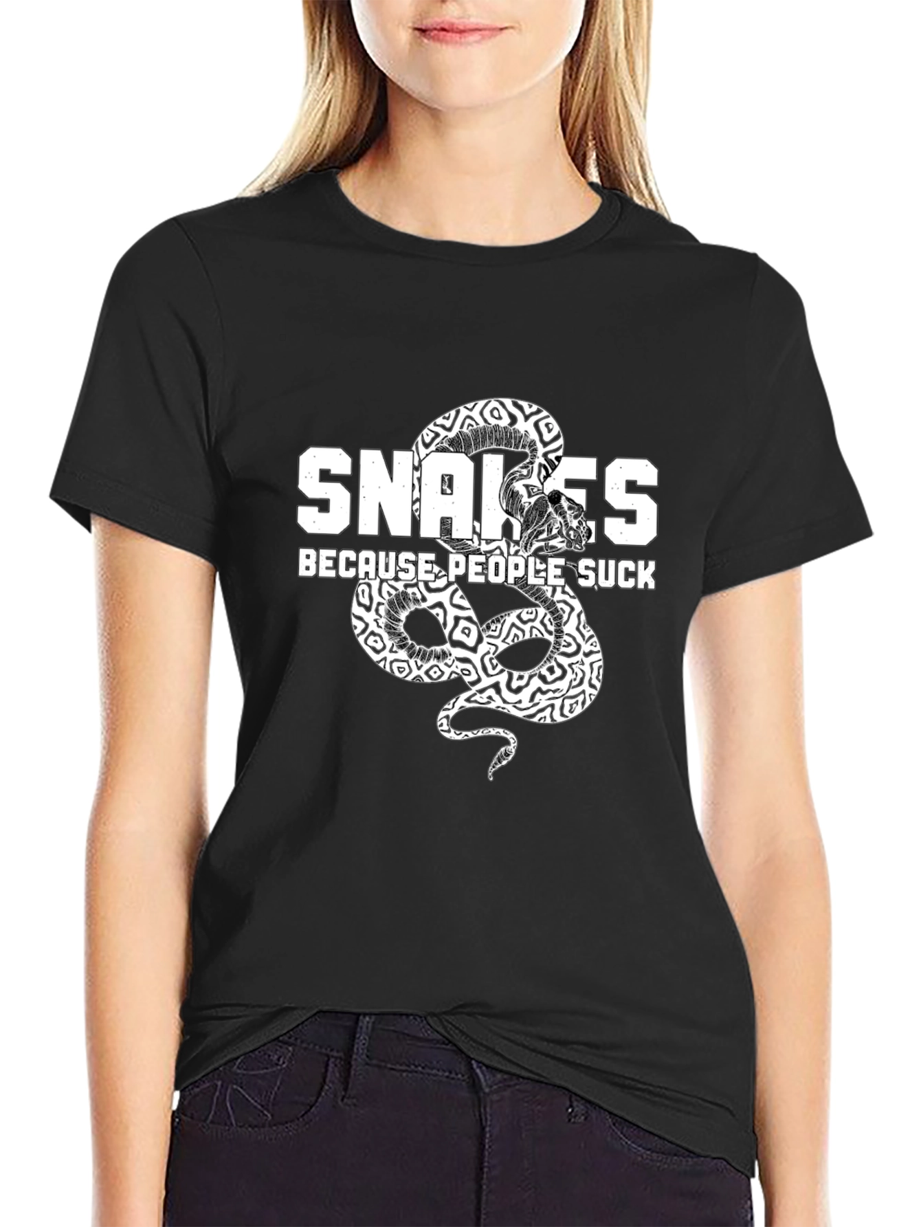 Snakes Because People Suck Graphic Tee