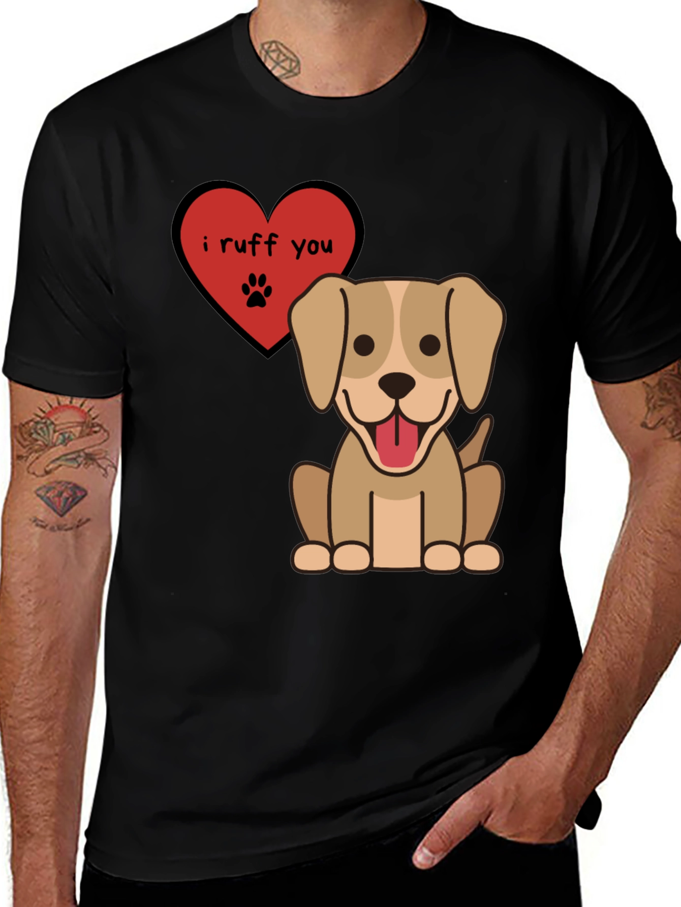 I Ruff You Dog Graphic T-Shirt Cute Animal Tee
