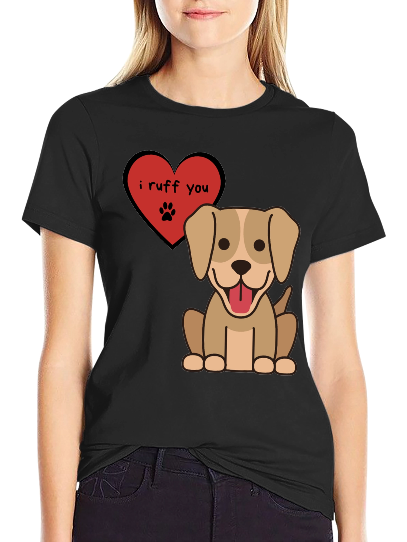 I Ruff You Dog Graphic T-Shirt Cute Animal Tee