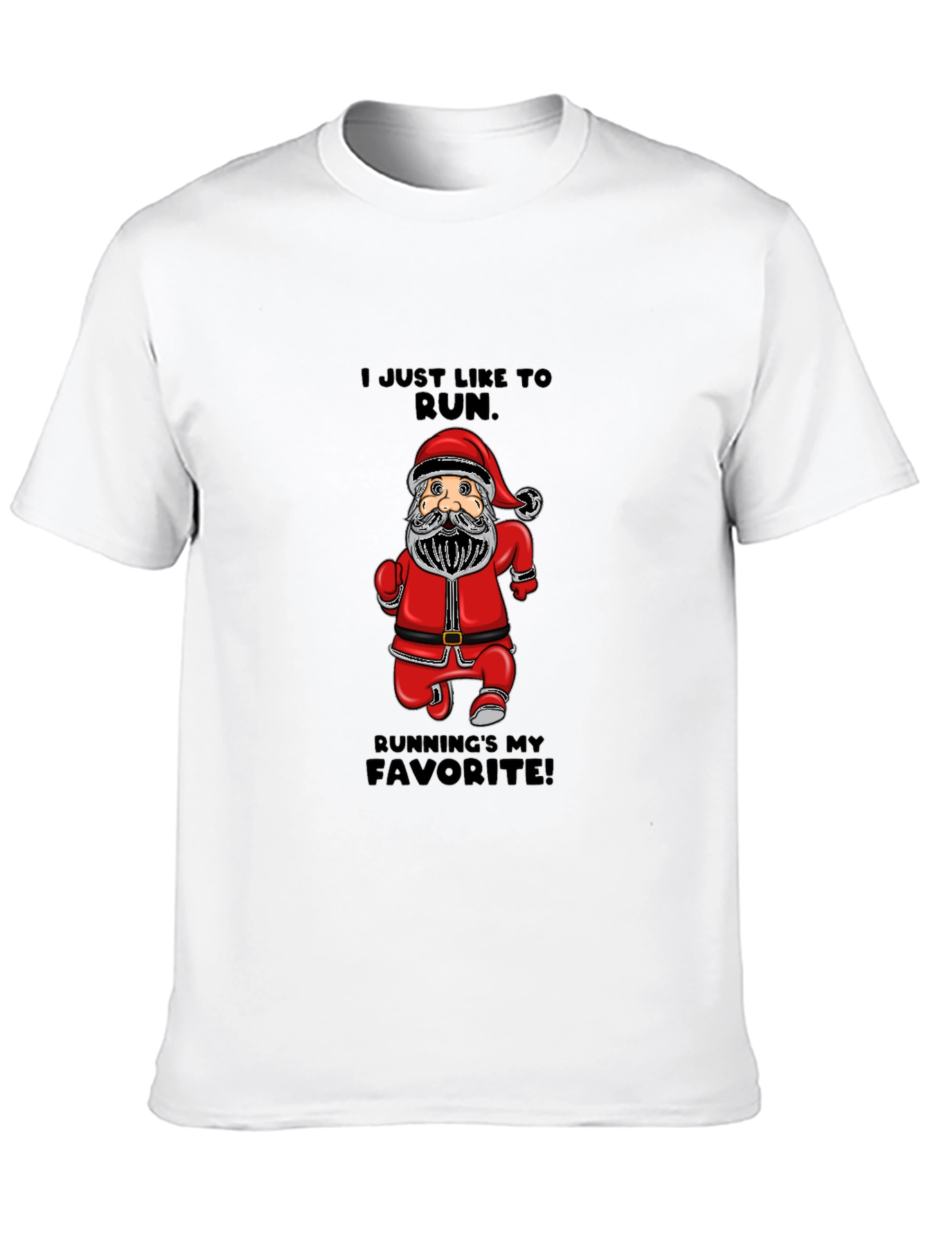 Santa Running T-Shirt - Christmas Holiday Tee