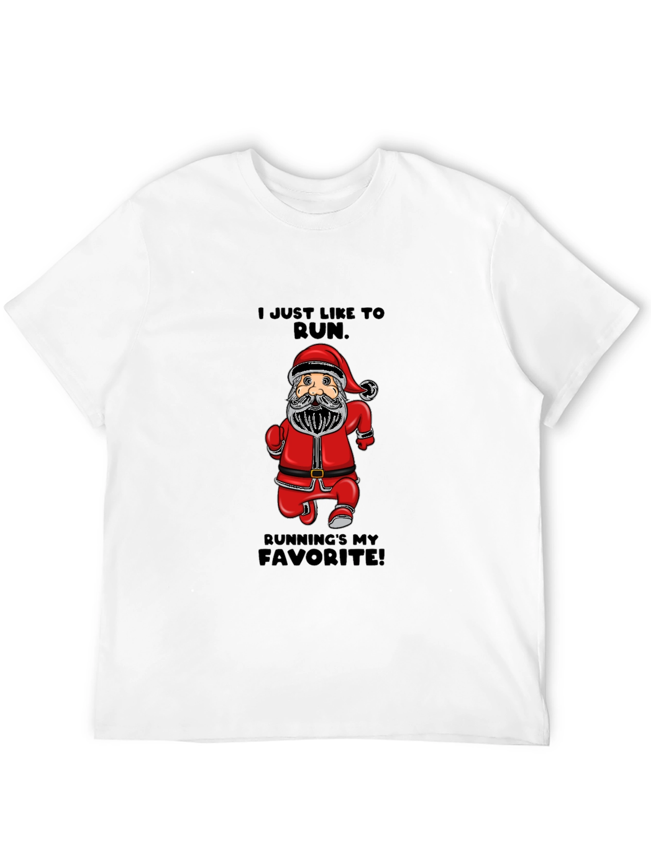Santa Running T-Shirt - Christmas Holiday Tee