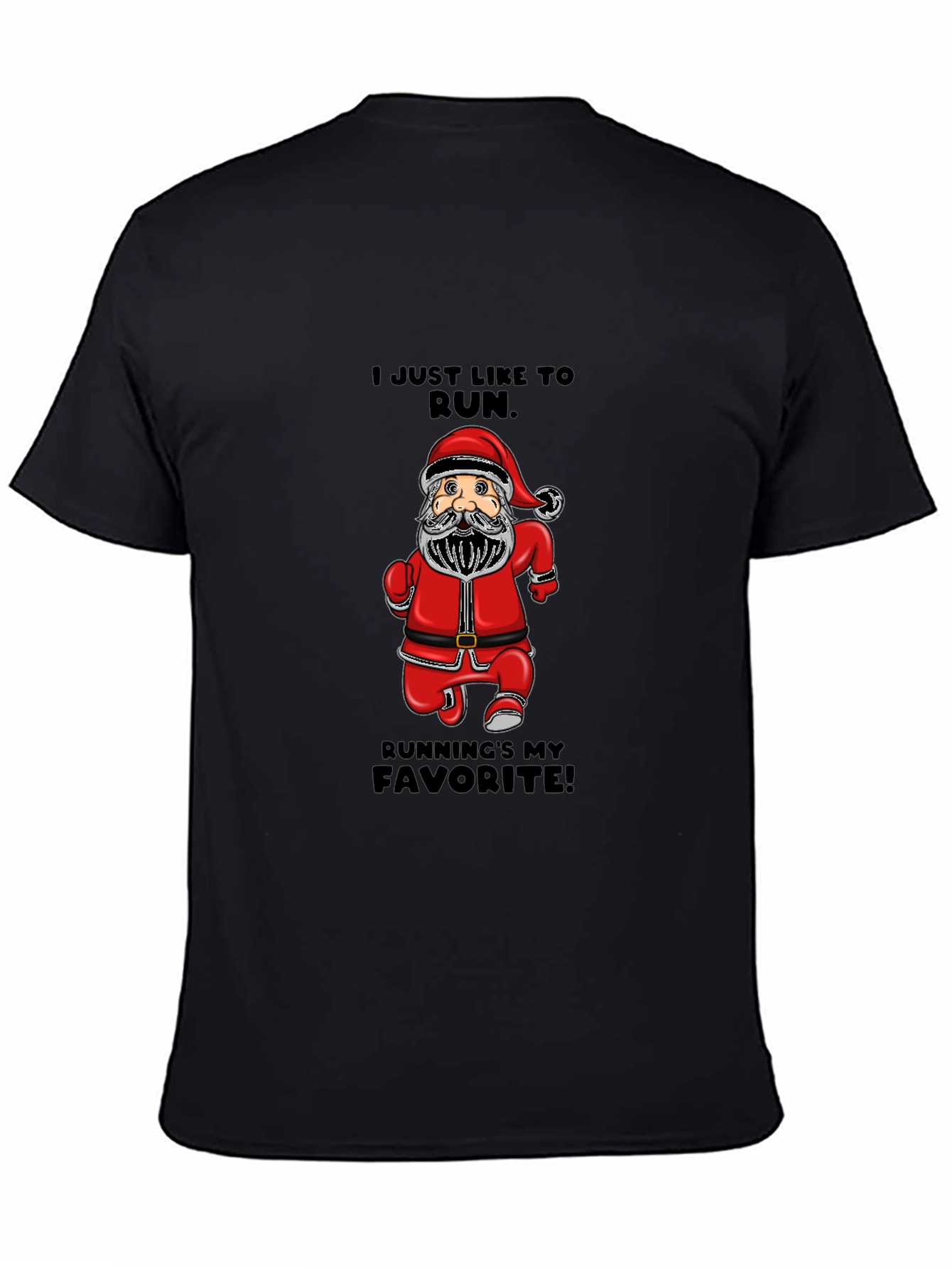 Santa Running T-Shirt - Christmas Holiday Tee