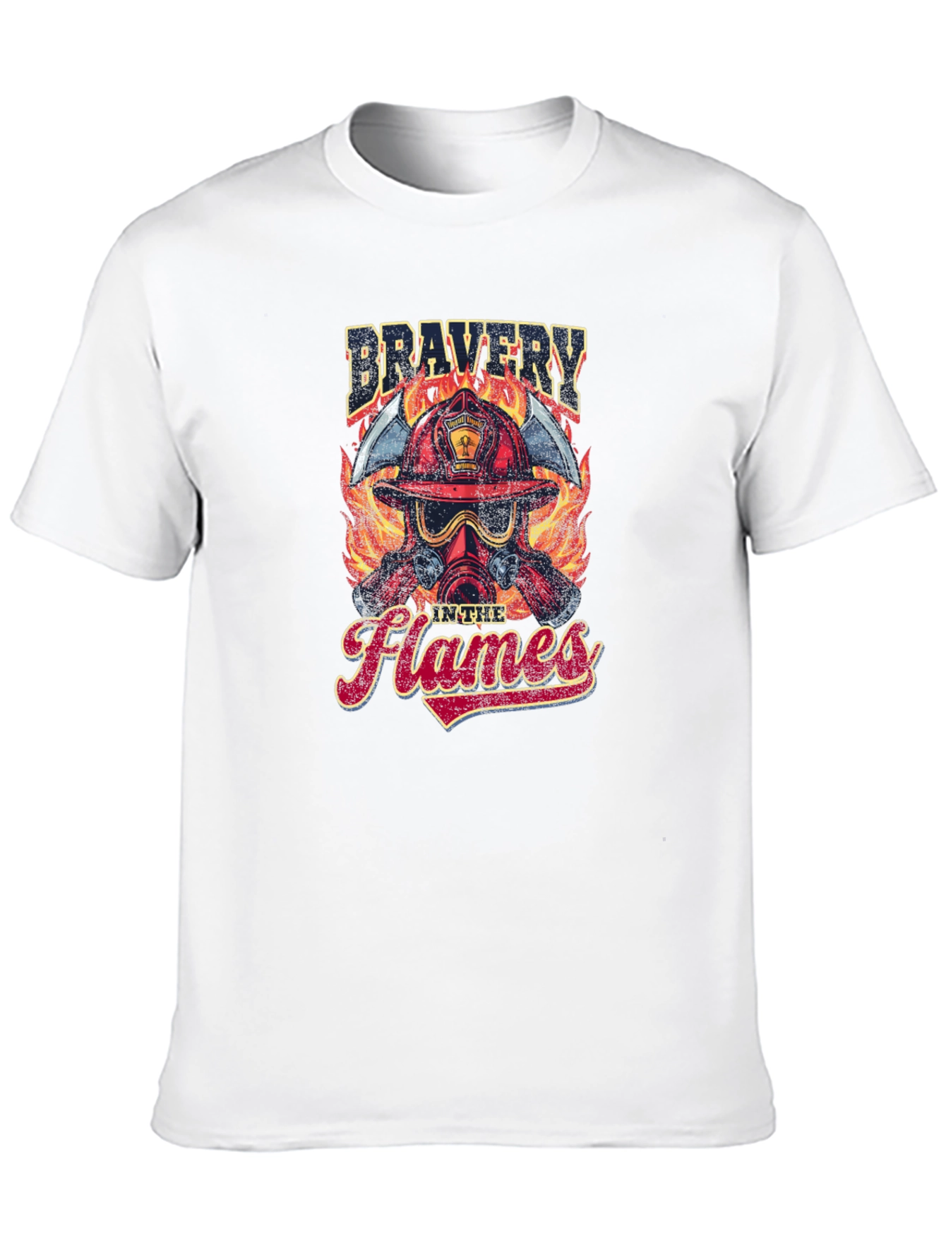 Firefighter Bravery in the Flames Graphic T-Shirt