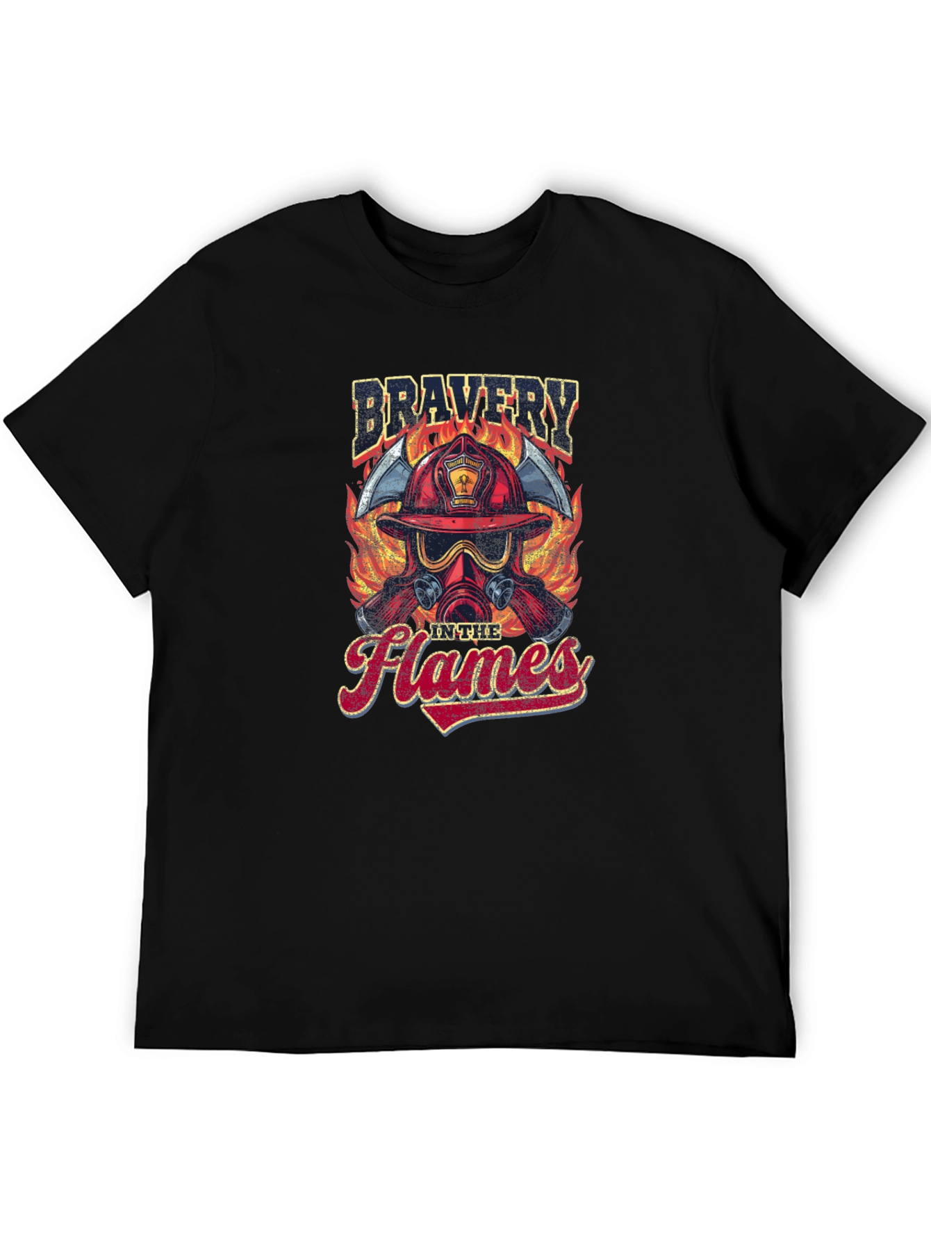 Firefighter Bravery in the Flames Graphic T-Shirt