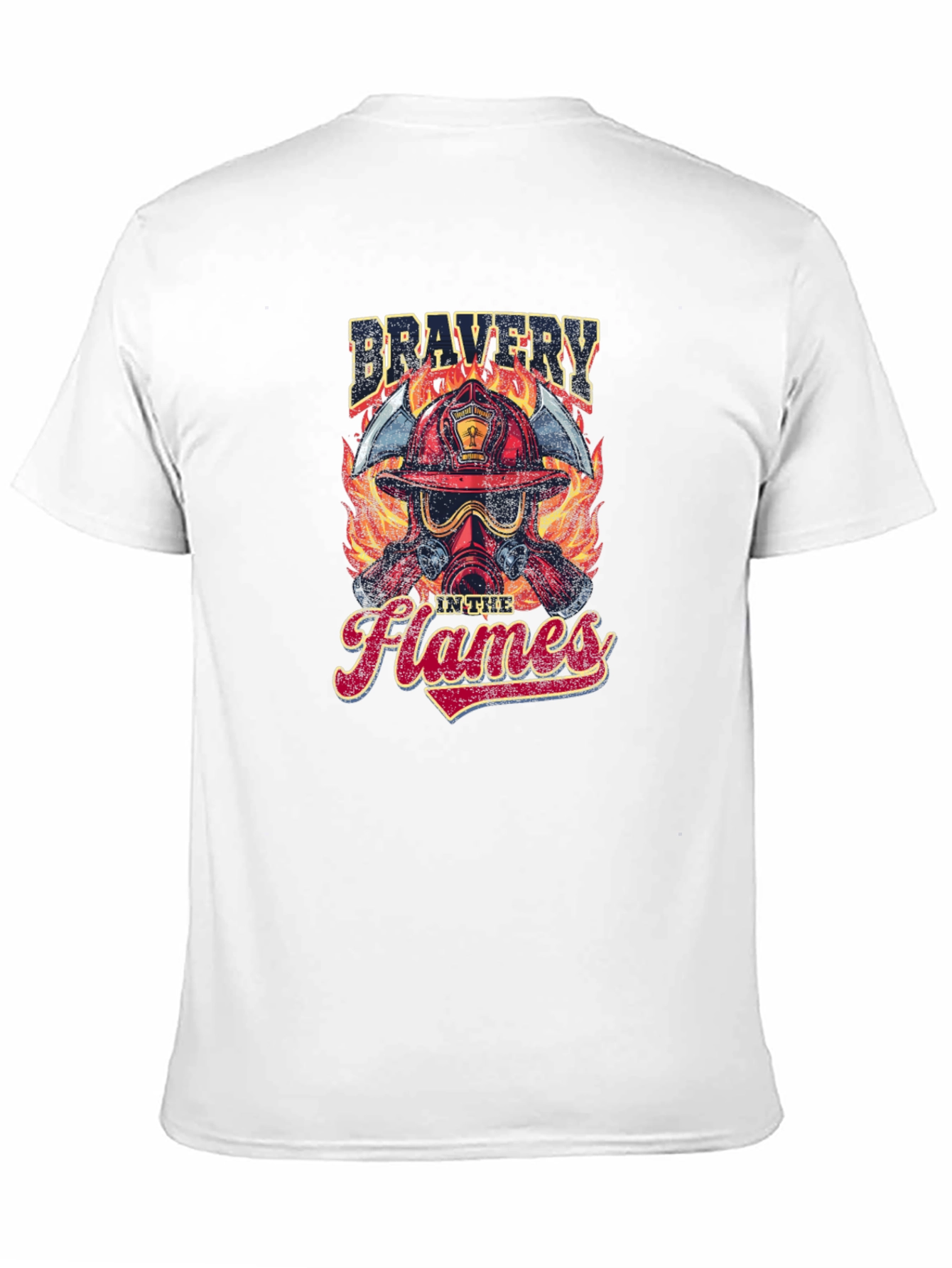 Firefighter Bravery in the Flames Graphic T-Shirt