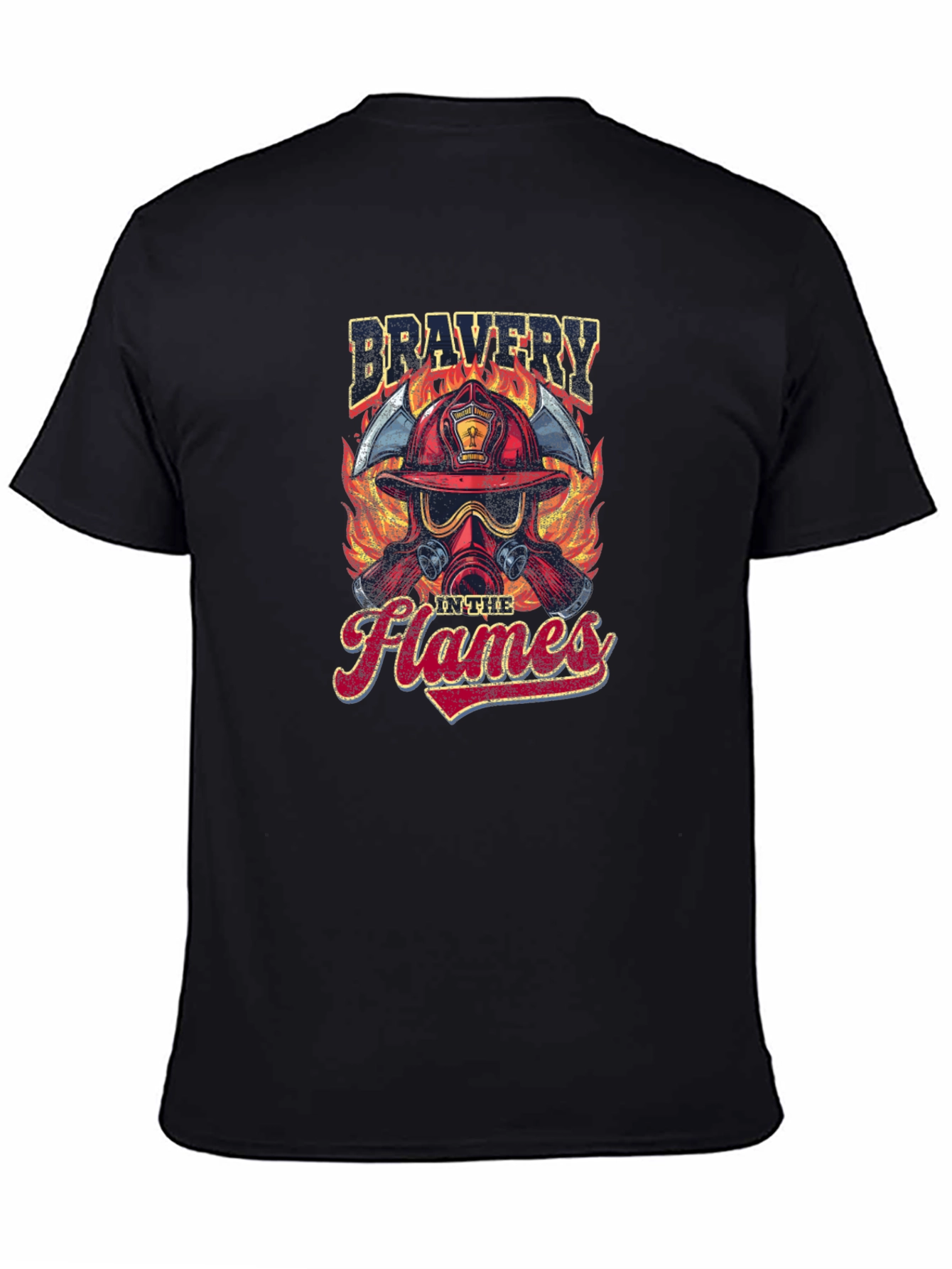 Firefighter Bravery in the Flames Graphic T-Shirt