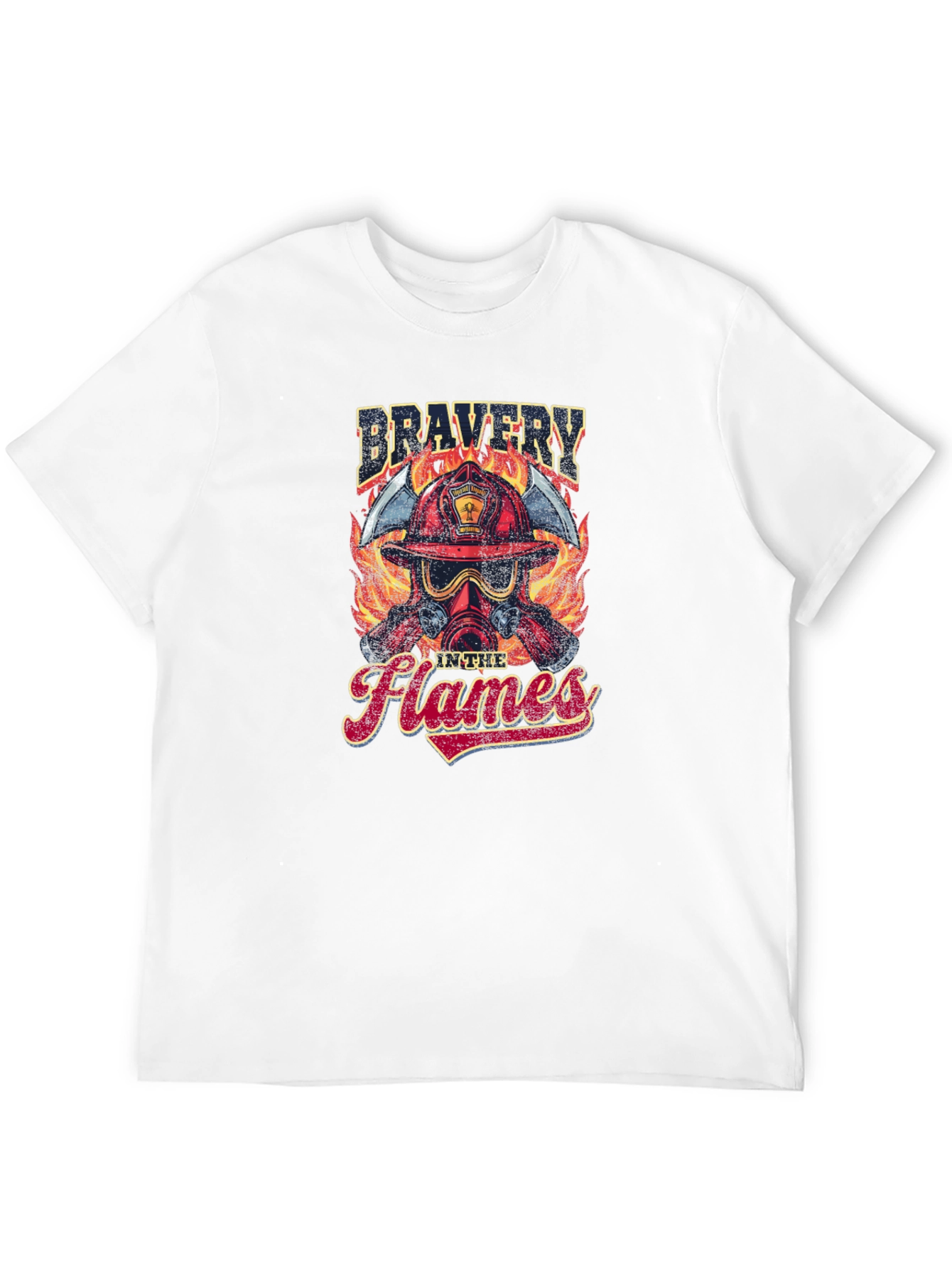 Firefighter Bravery in the Flames Graphic T-Shirt