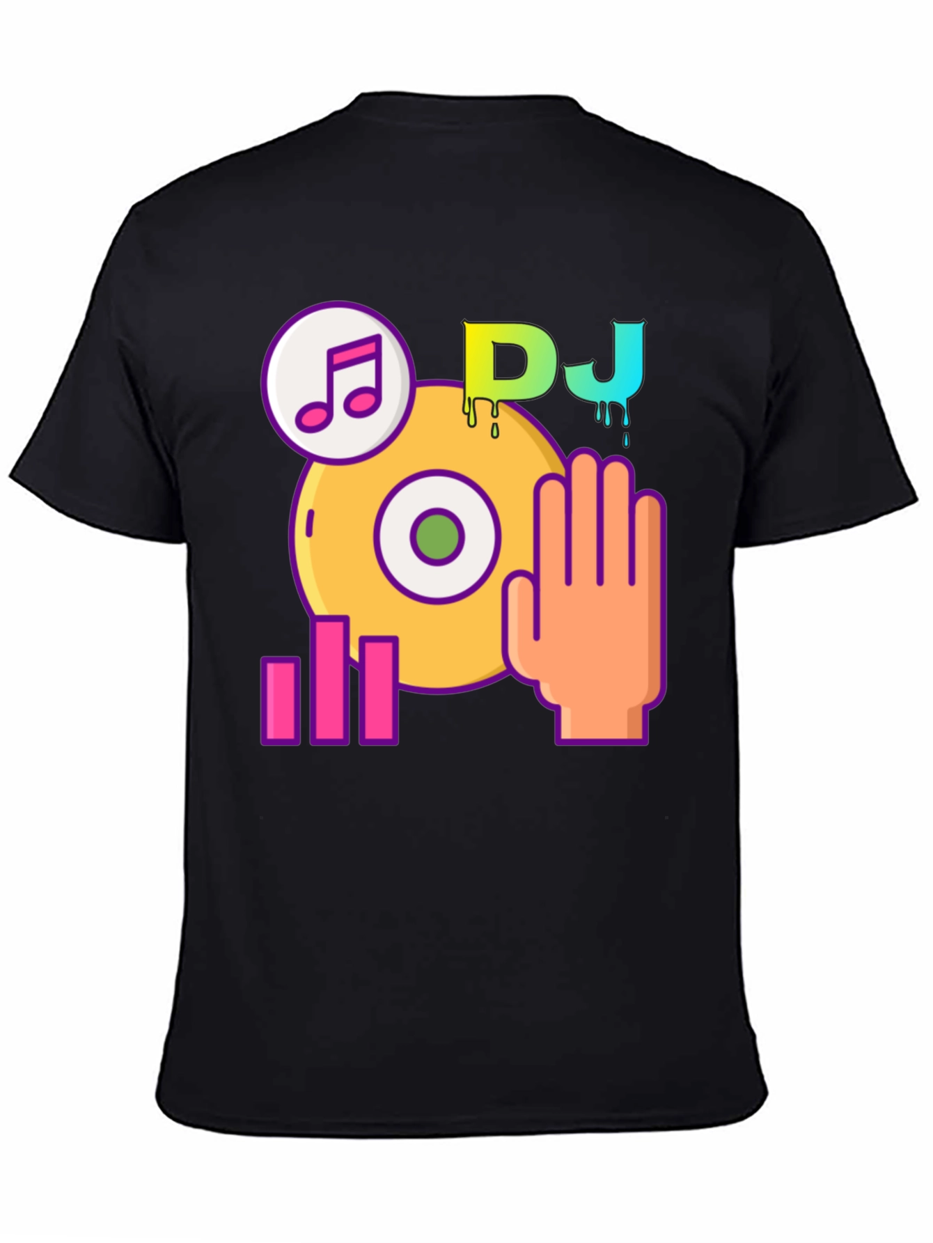 DJ Music Graphic Black T-Shirt