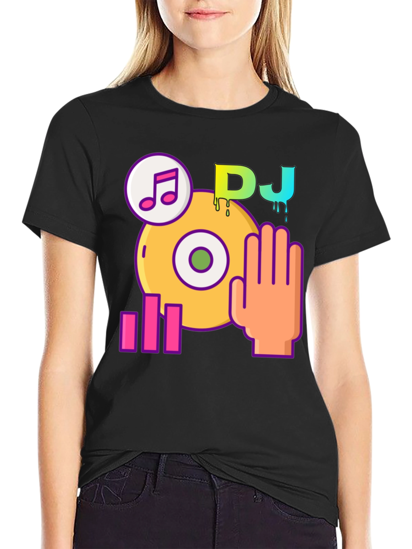 DJ Music Graphic Black T-Shirt