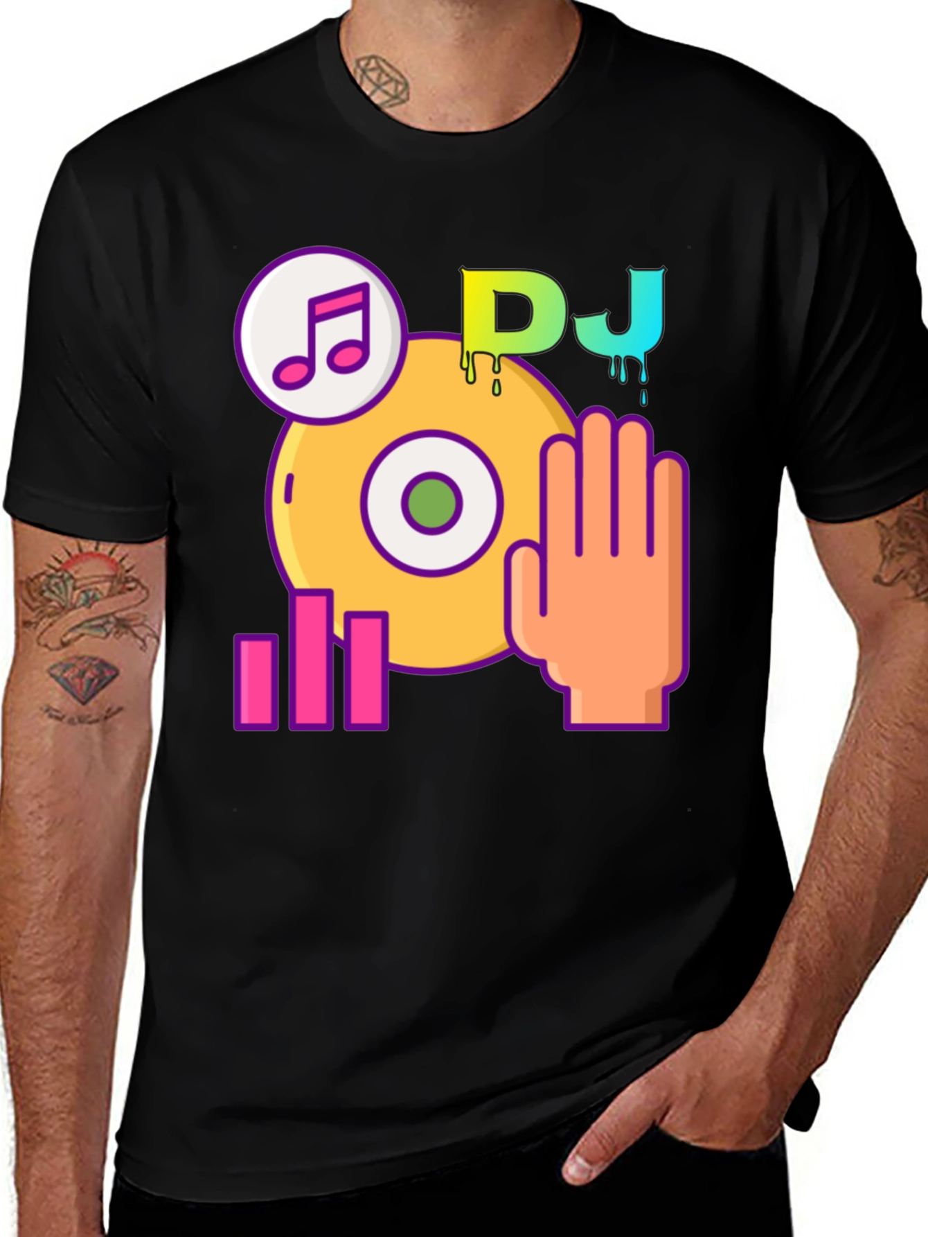 DJ Music Graphic Black T-Shirt
