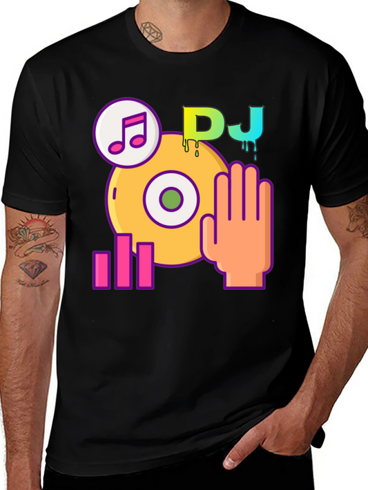 DJ Music Graphic Black T-Shirt
