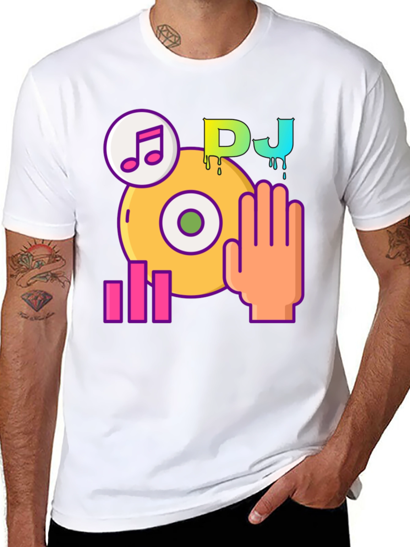 DJ Music Graphic Black T-Shirt