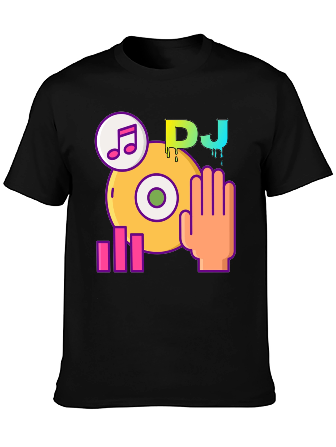 DJ Music Graphic Black T-Shirt