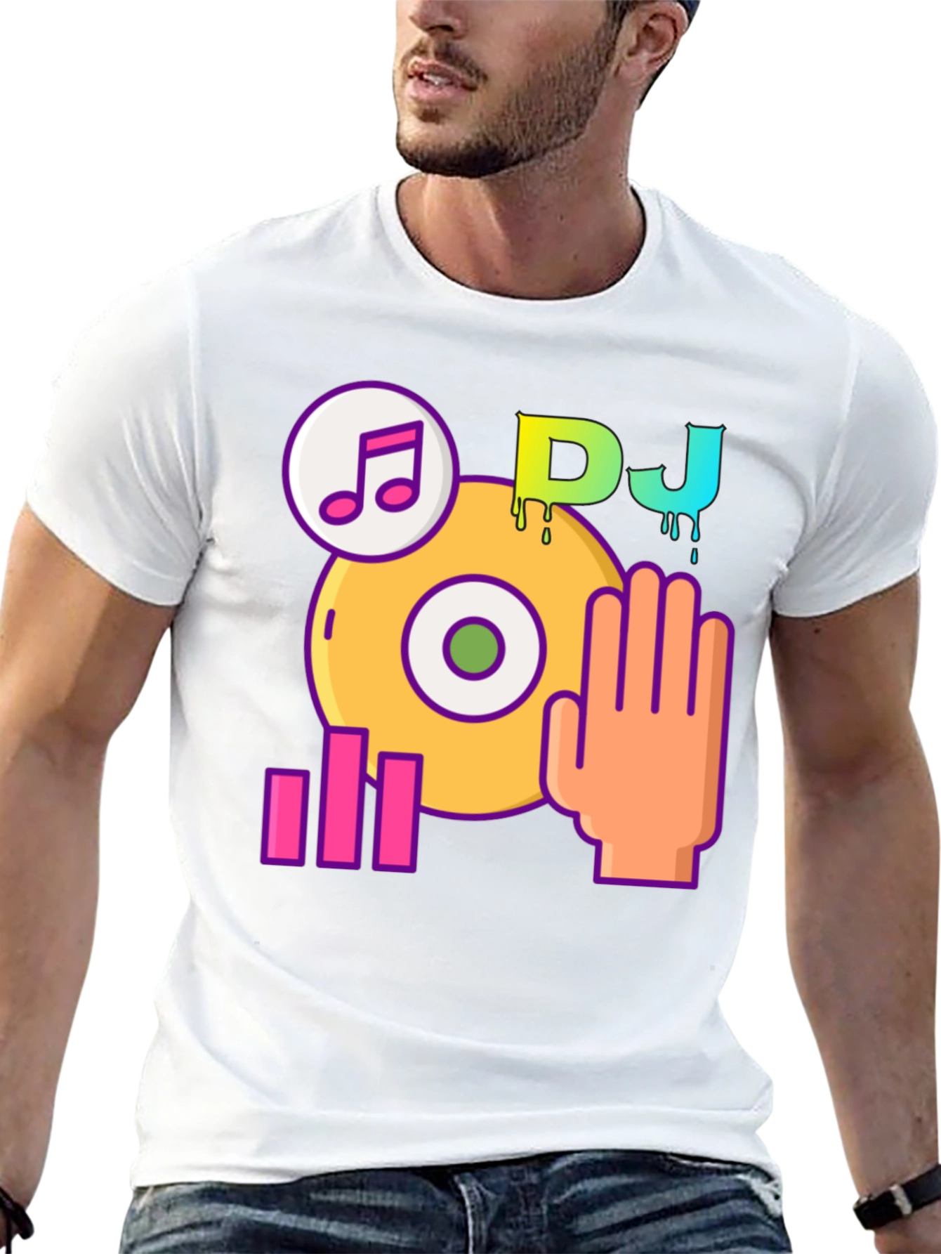 DJ Music Graphic Black T-Shirt