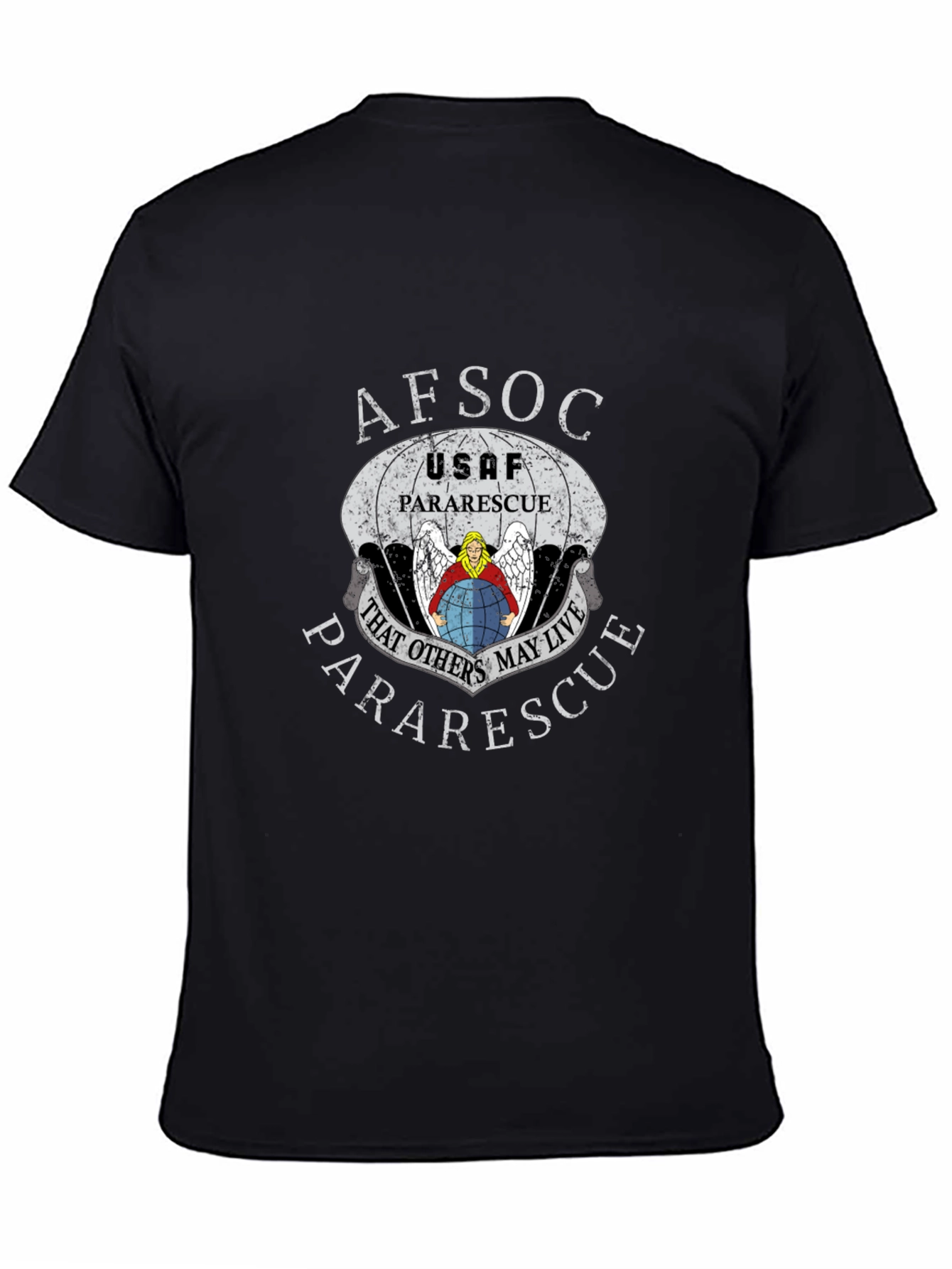 AFSOC USAF Pararescue Black Graphic T-Shirt