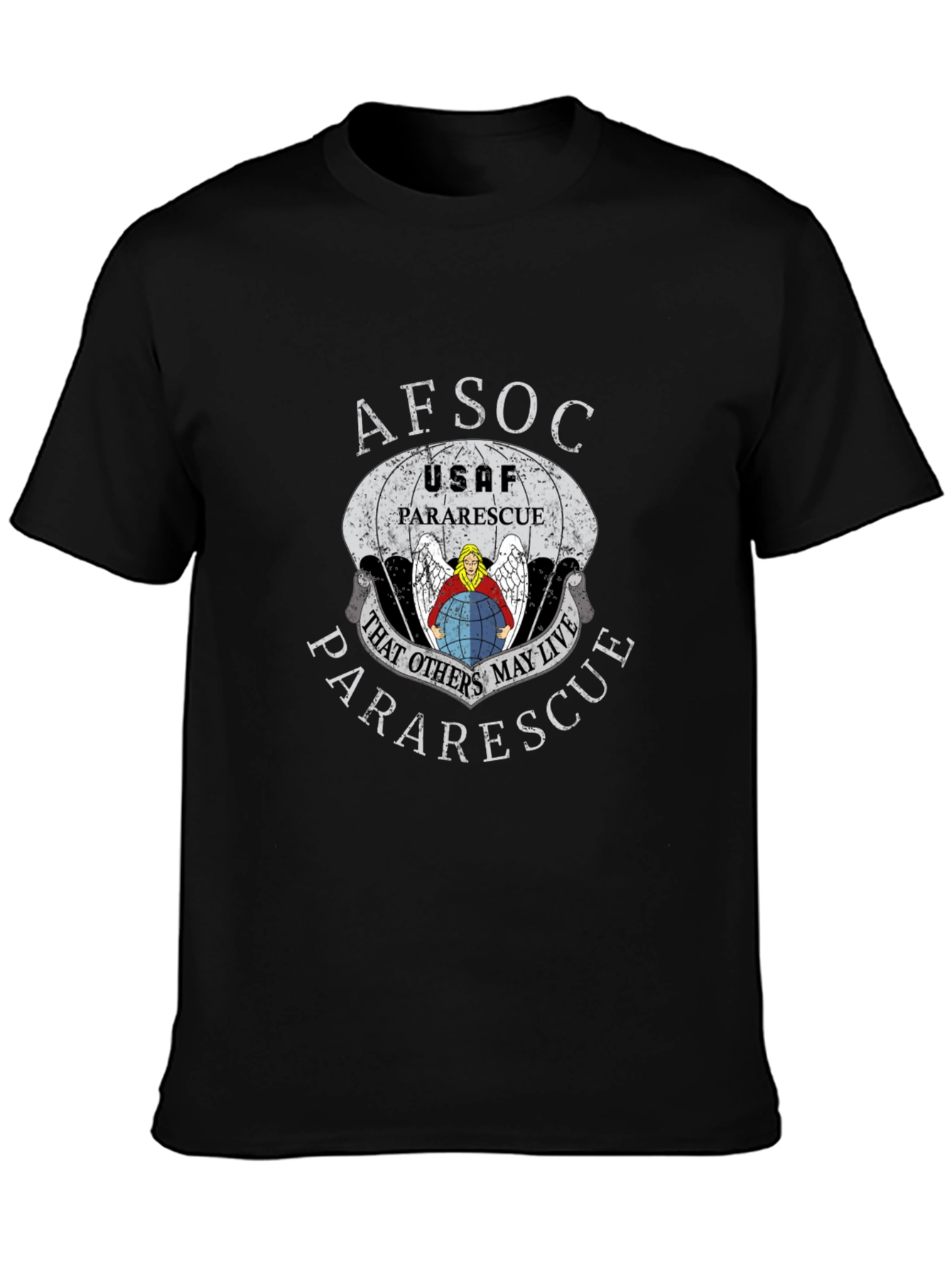 AFSOC USAF Pararescue Black Graphic T-Shirt