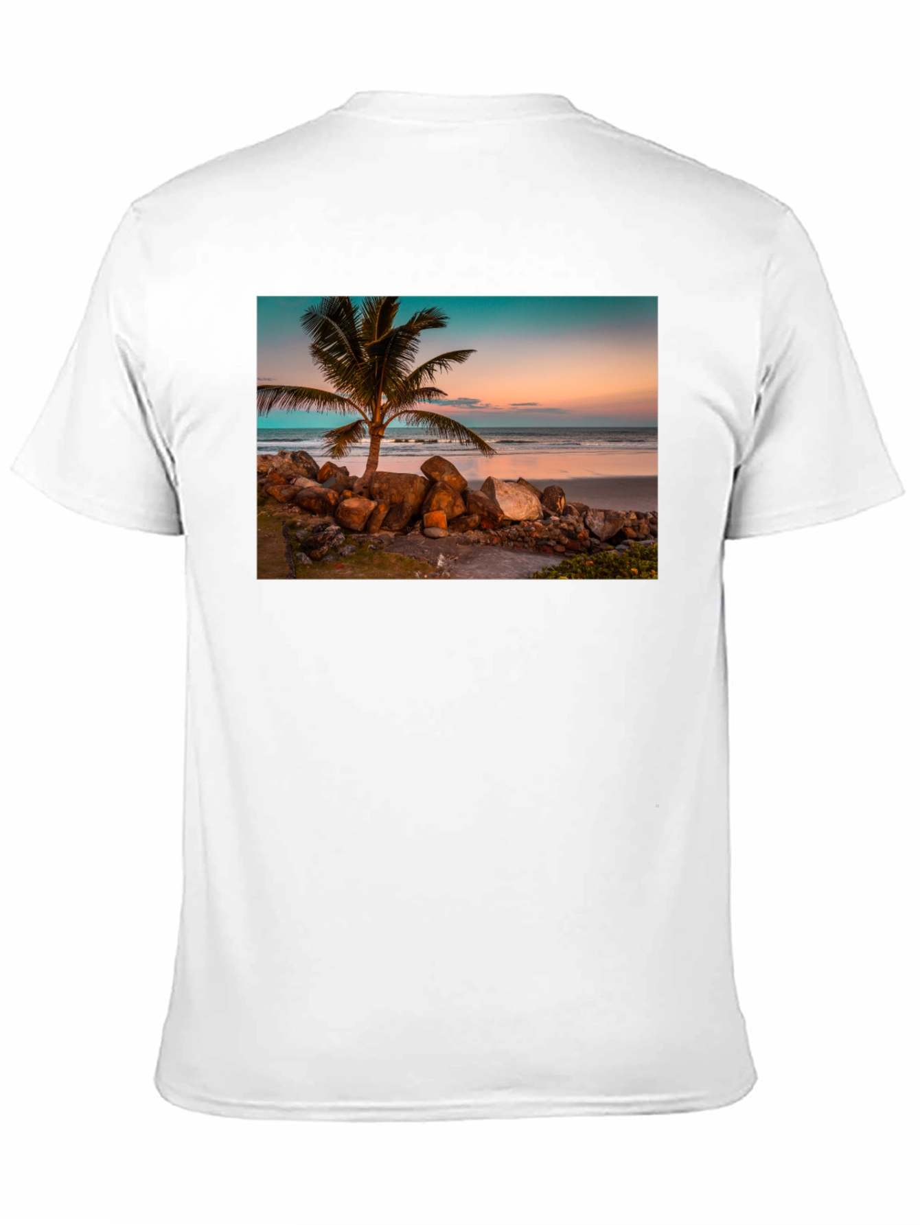 Tropical Beach Sunset Graphic T-Shirt