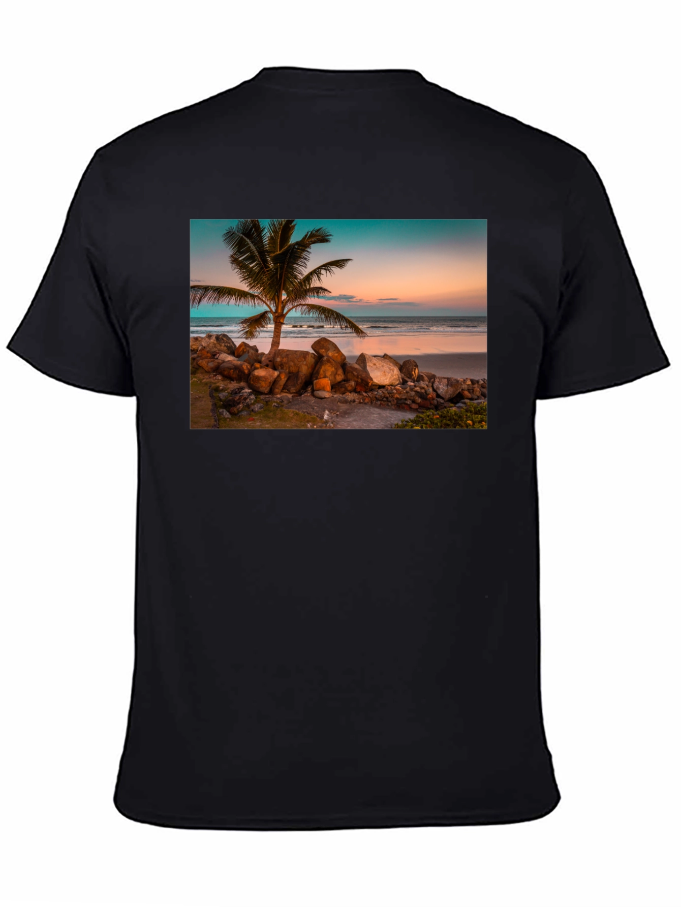 Tropical Beach Sunset Graphic T-Shirt