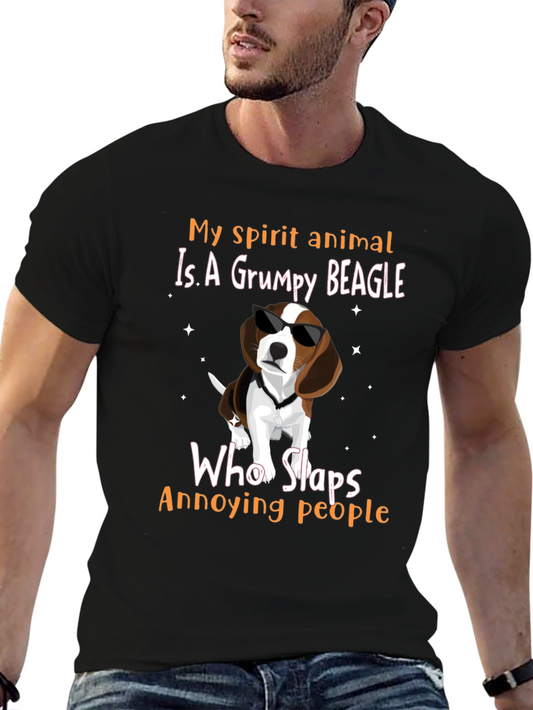 Grumpy Beagle T-Shirt - My Spirit Animal Funny Tee