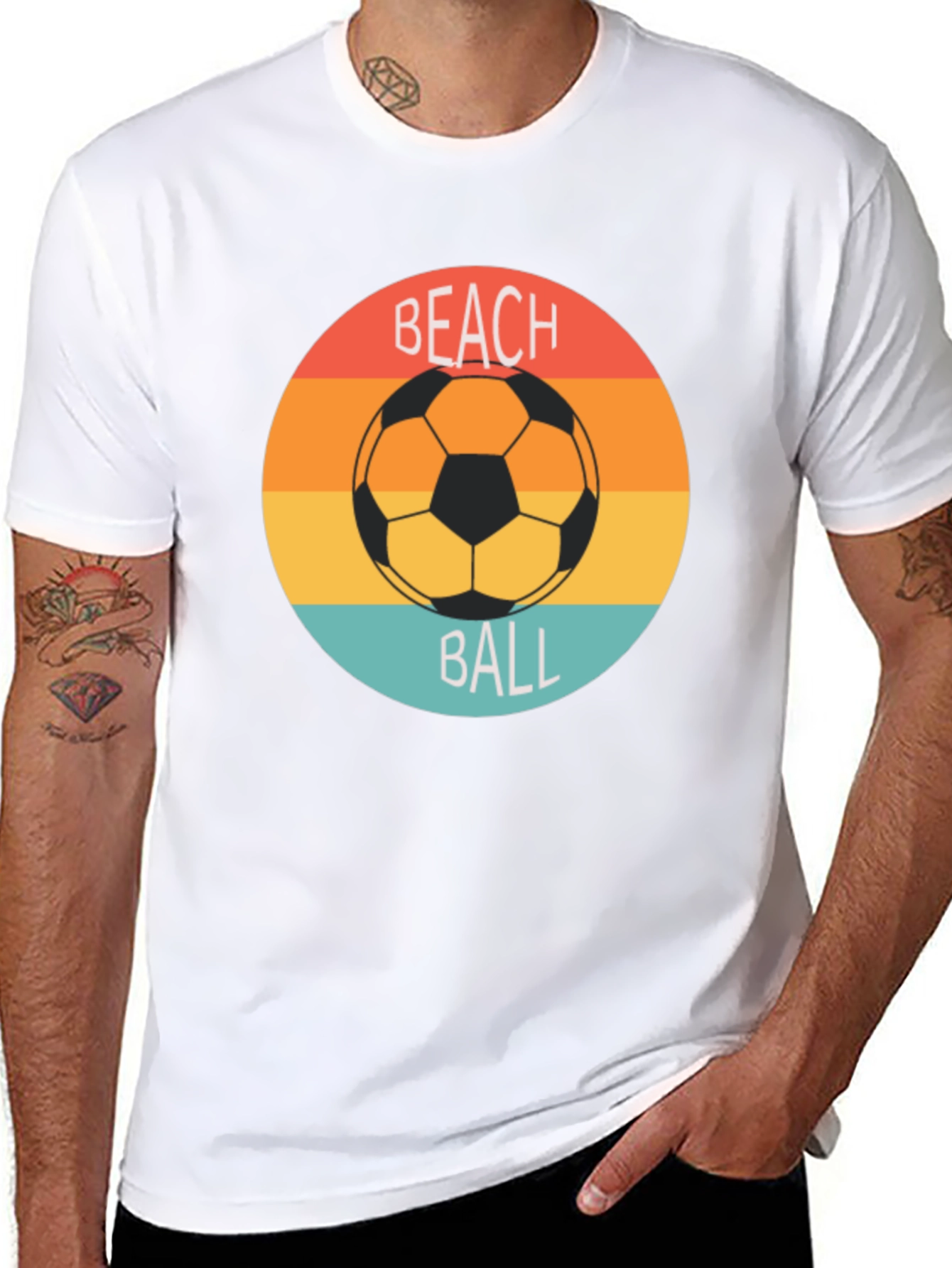 Retro Beach Ball Soccer Tee