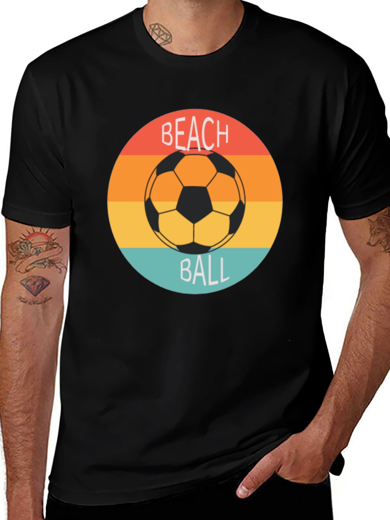 Retro Beach Ball Soccer Tee