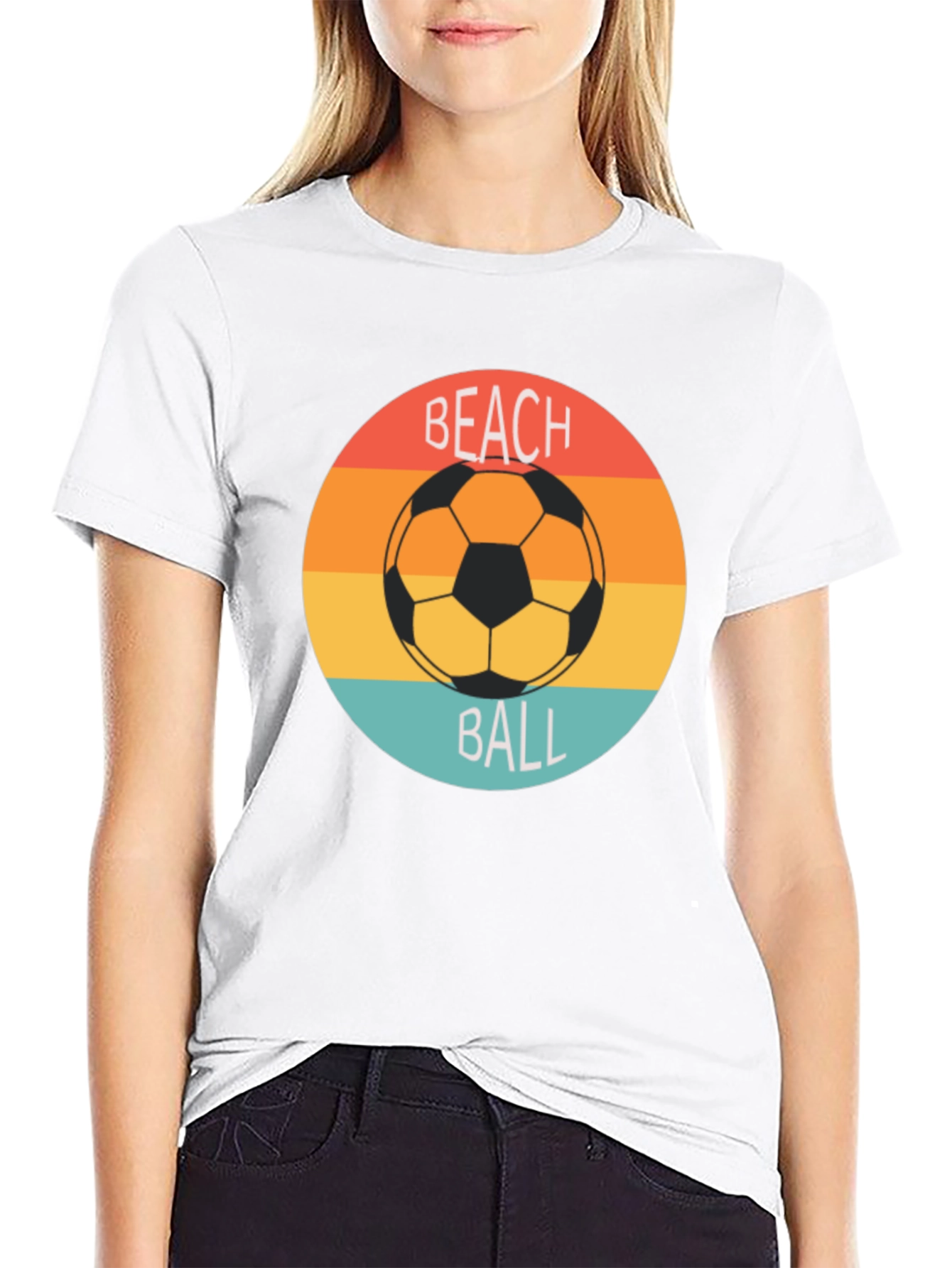 Retro Beach Ball Soccer Tee