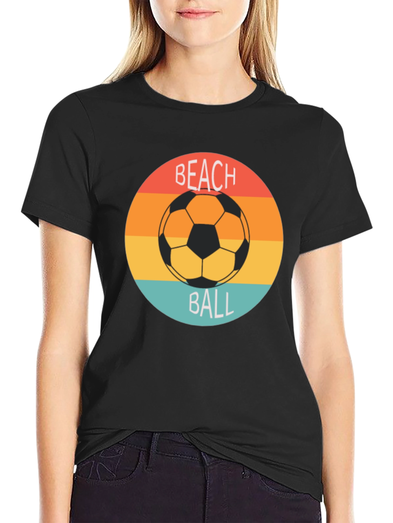 Retro Beach Ball Soccer Tee