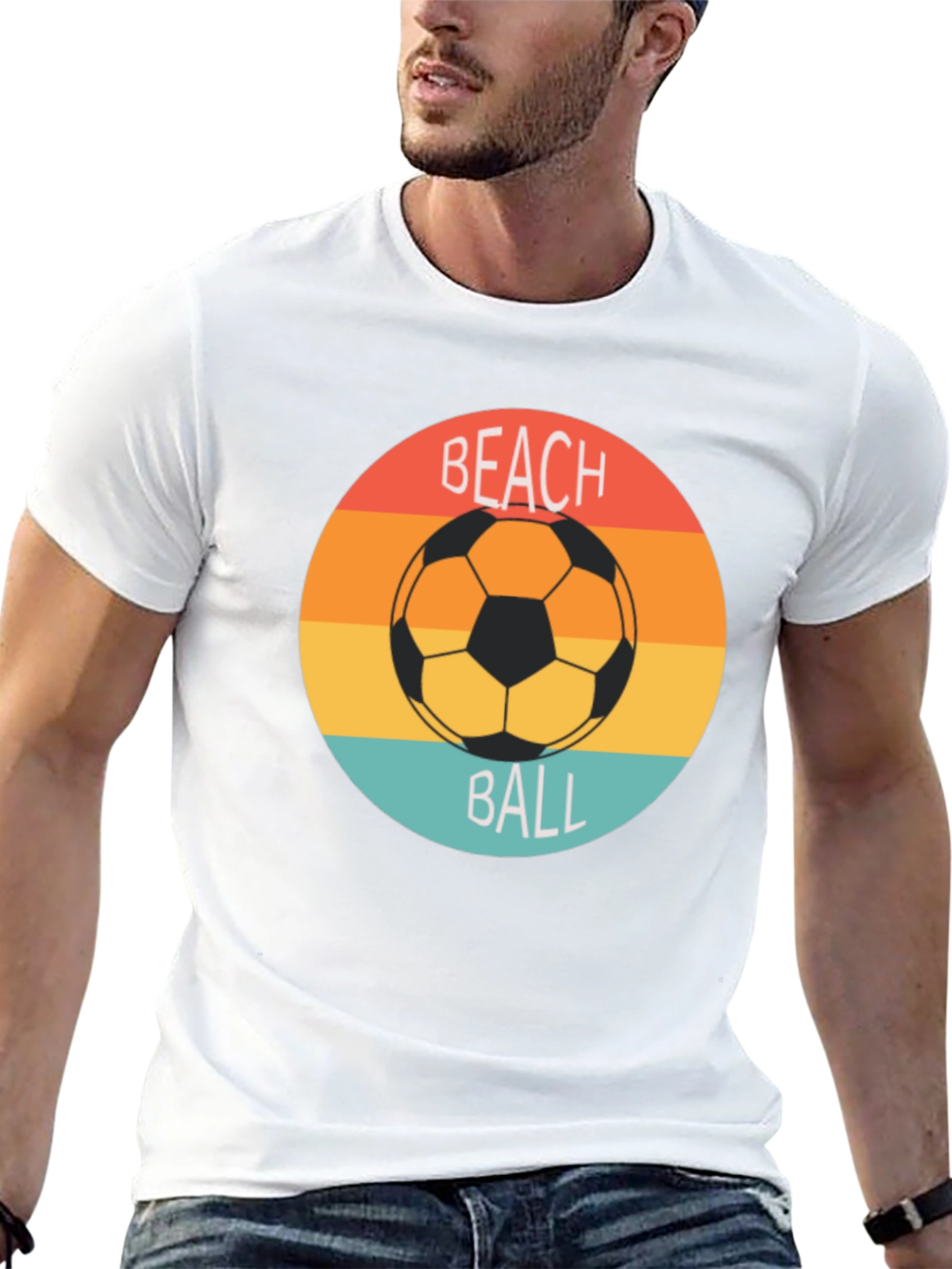Retro Beach Ball Soccer Tee