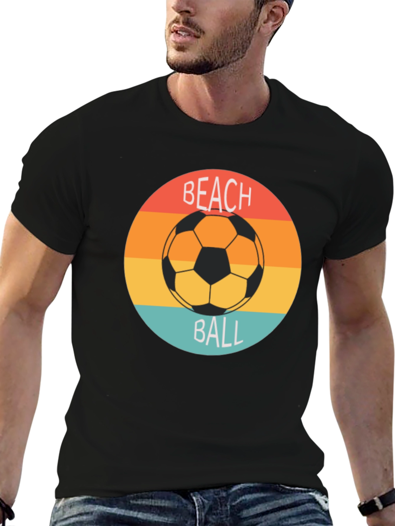 Retro Beach Ball Soccer Tee